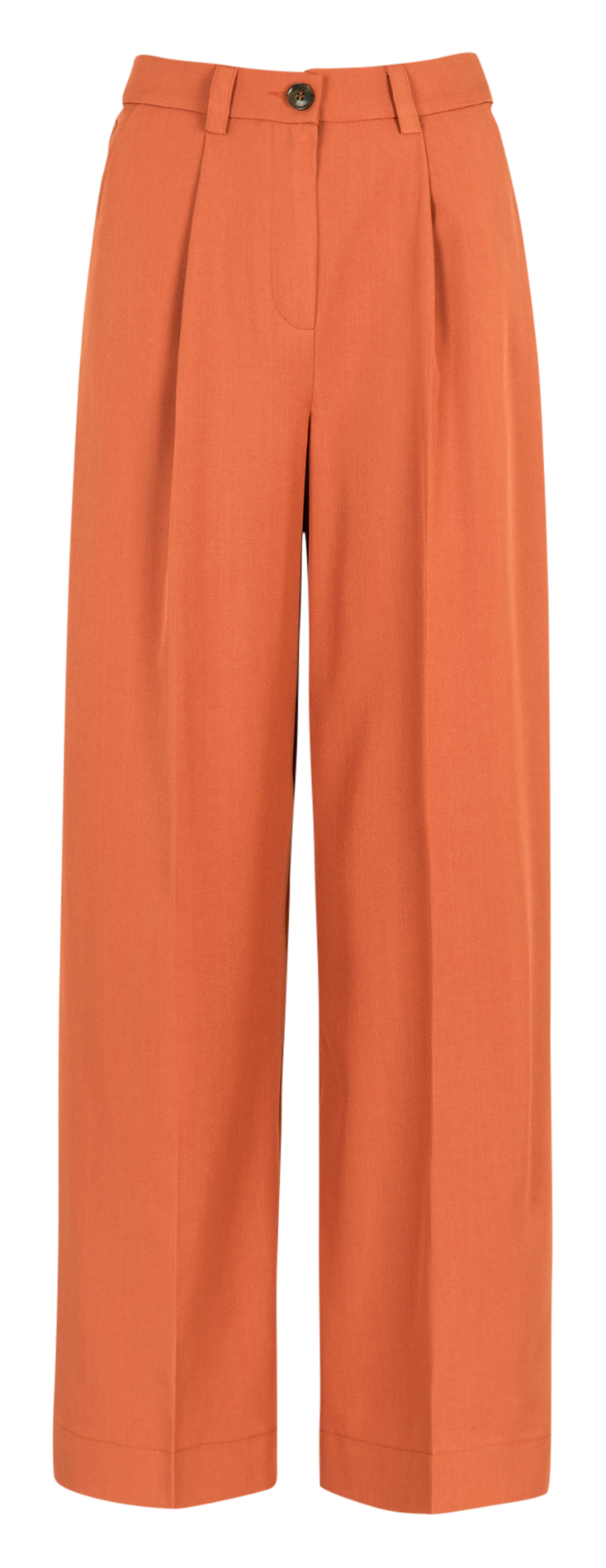 High-waisted pleated pants AN'GE Orange
