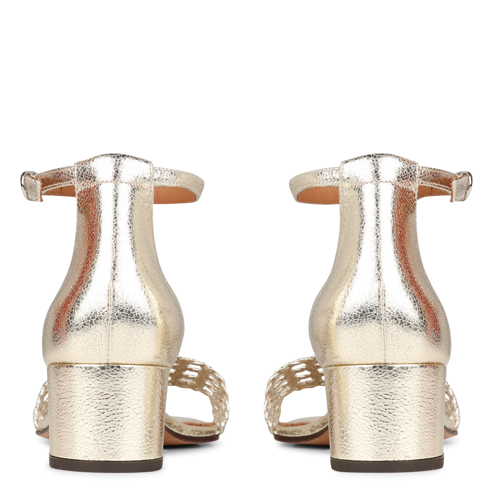 Sandales en cuir craquelé RIVECOUR Argent