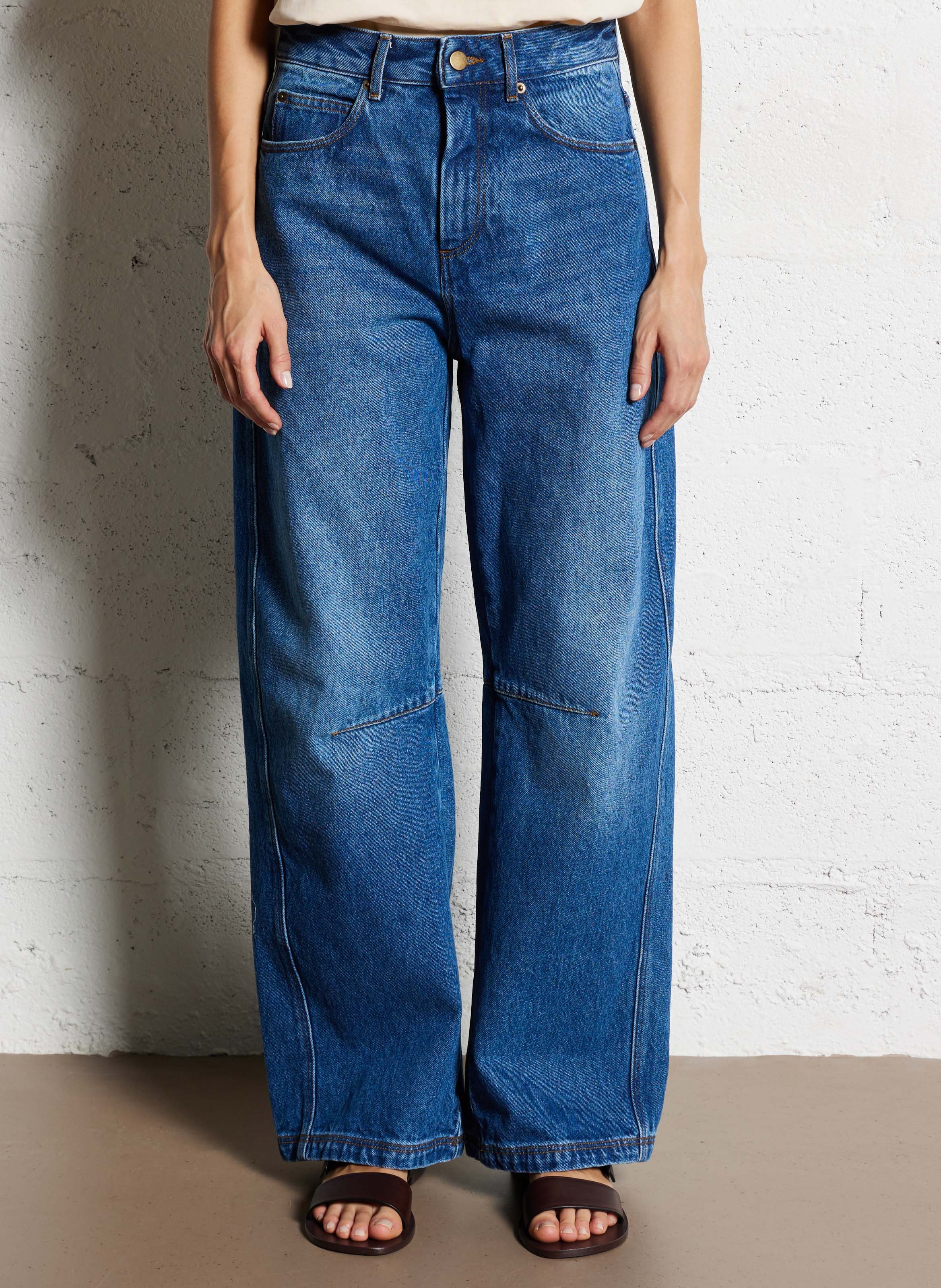 Wide leg cotton jeans SOEUR Blue