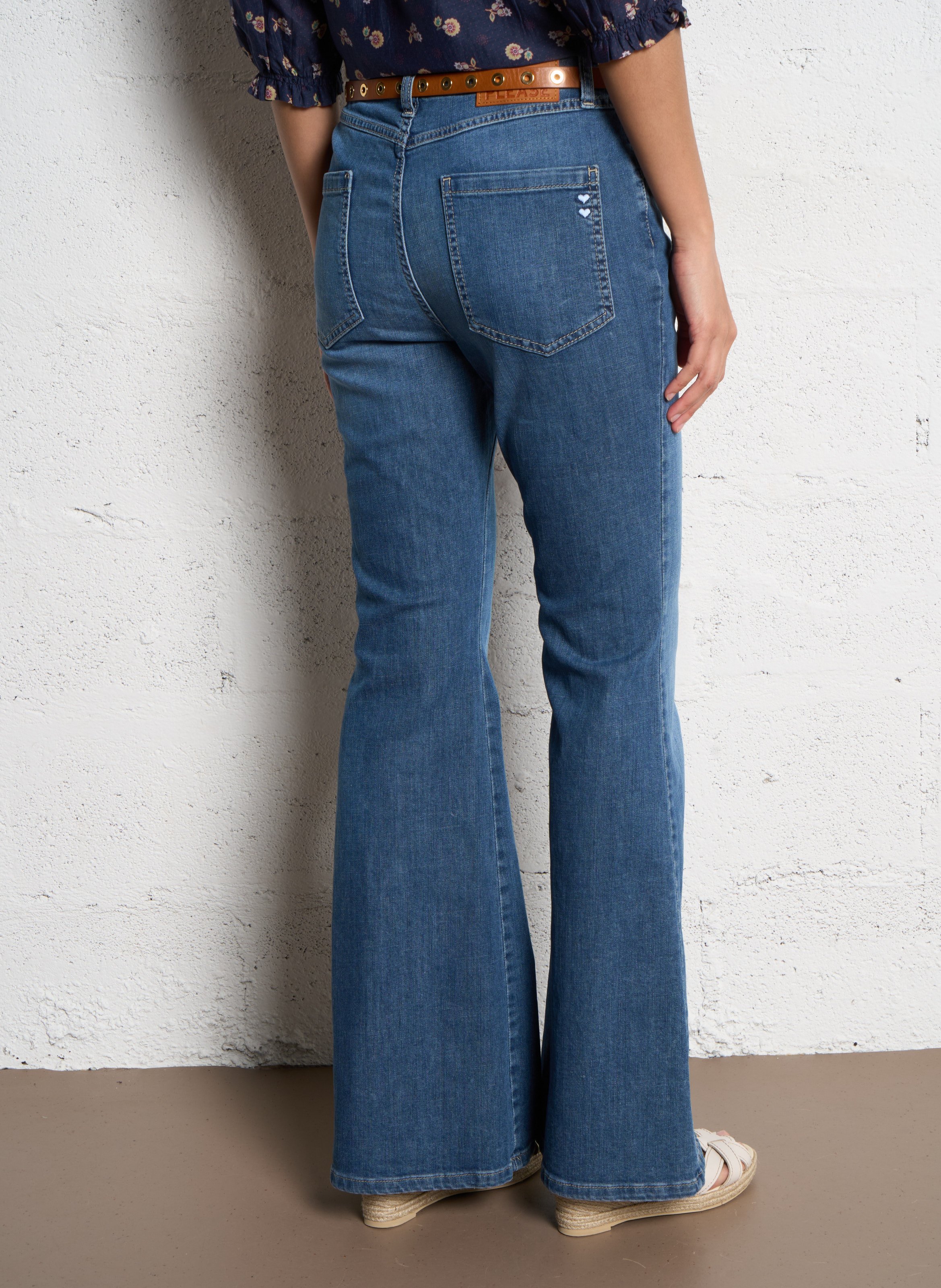 Jeans a gamba dritta tinta unita Blu