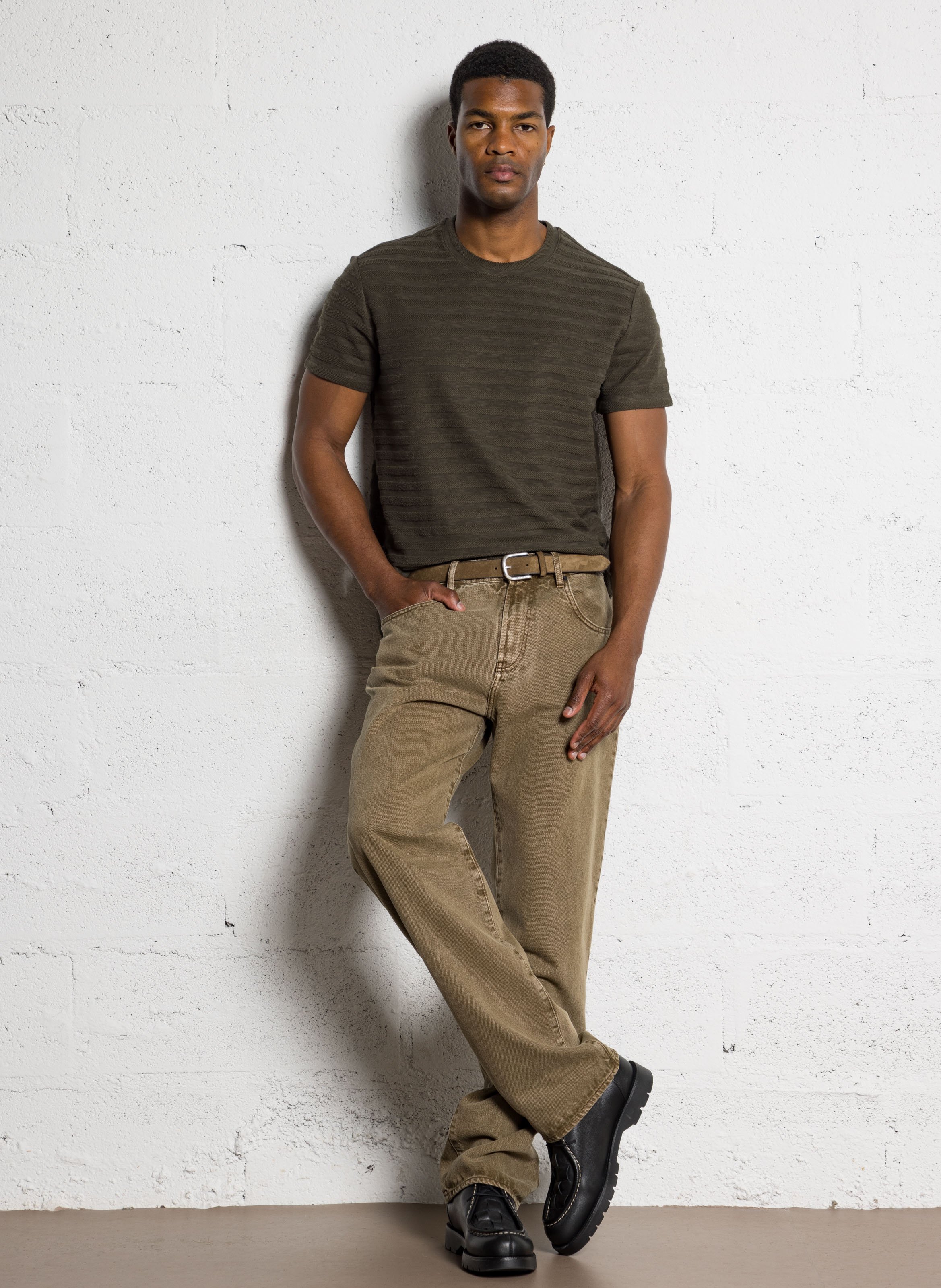 Suede belt with buckle IKKS Brown