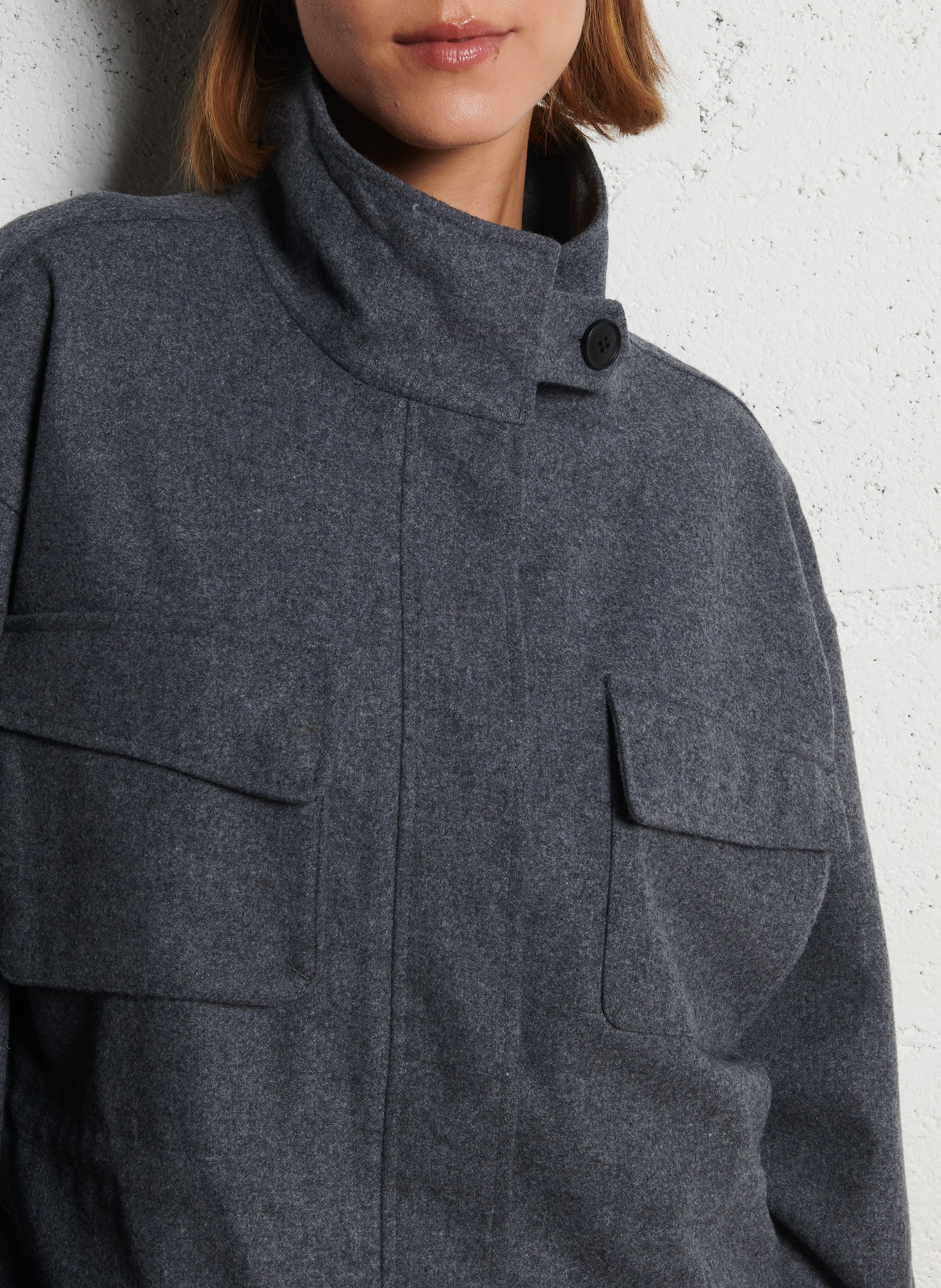 High-neck wool-blend jacket IKKS Grey