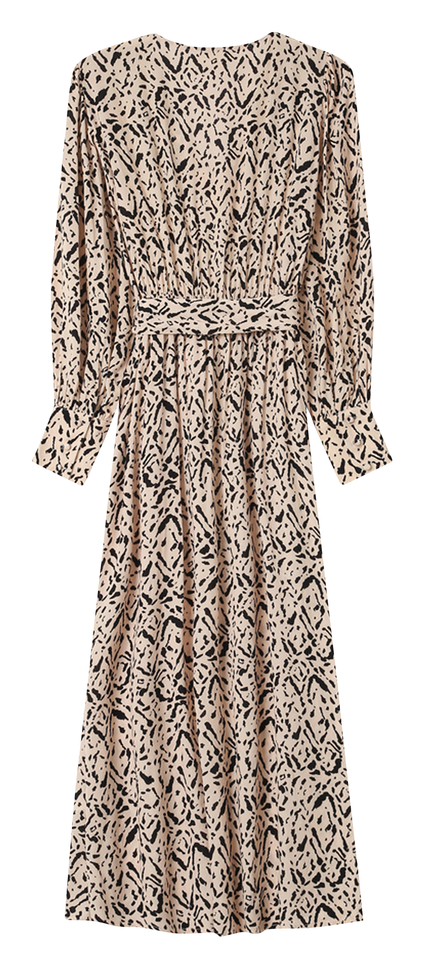 Lange jurk met V-hals en print GRACE ET MILA Yellow