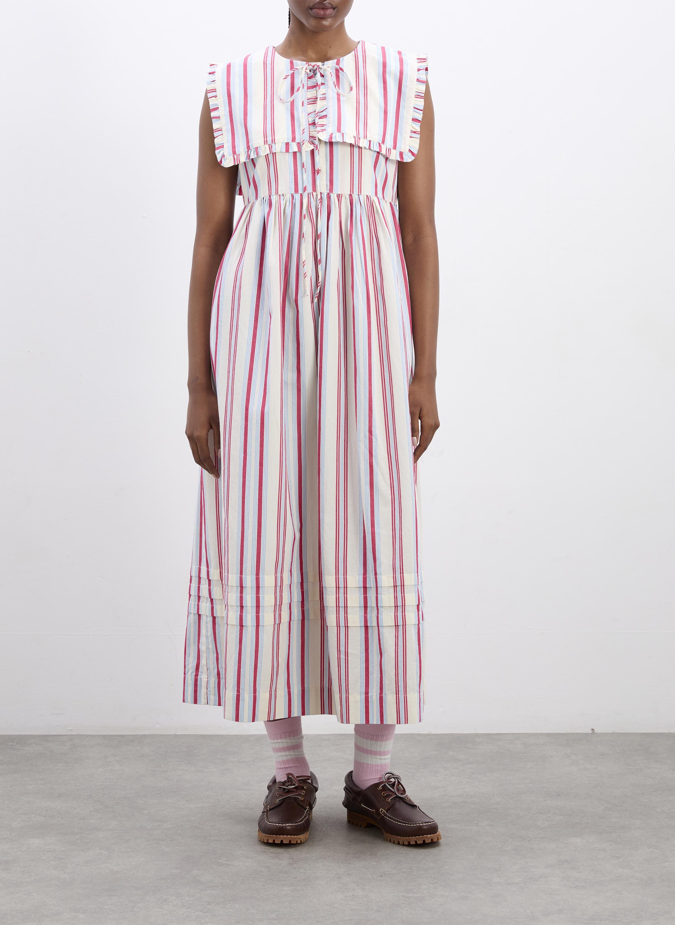 ワンピース Damson Madder Clandy Midi Dress Striped midi dress Multi Damson Madder - Women SS25-DM-1251