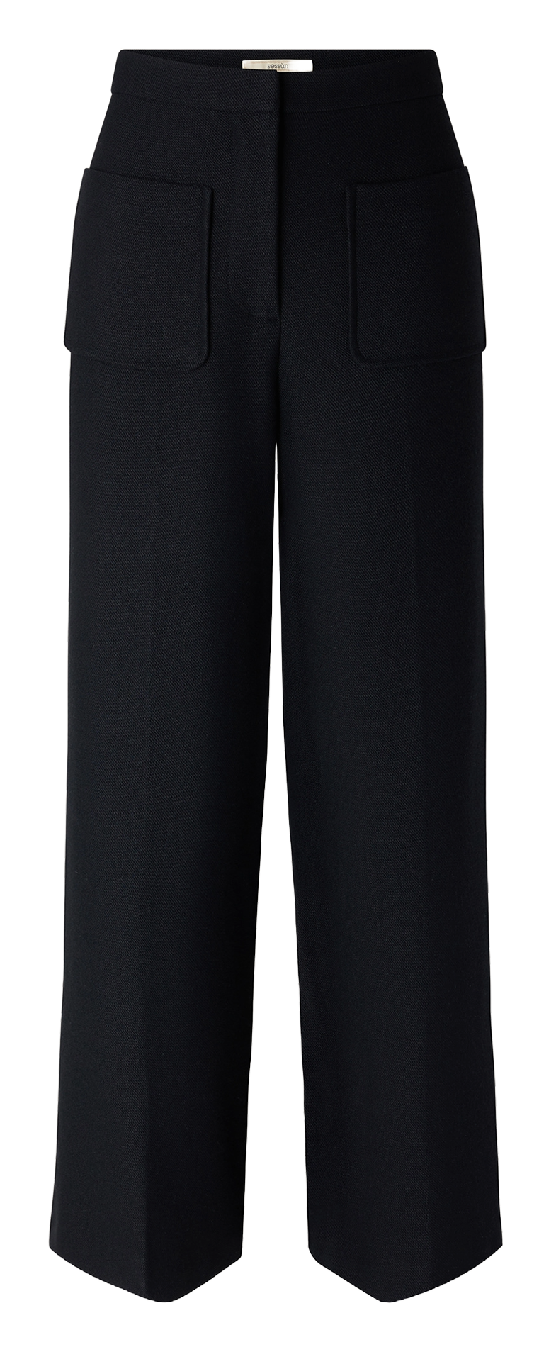 Straight pants with sharp pleats SESSUN Black