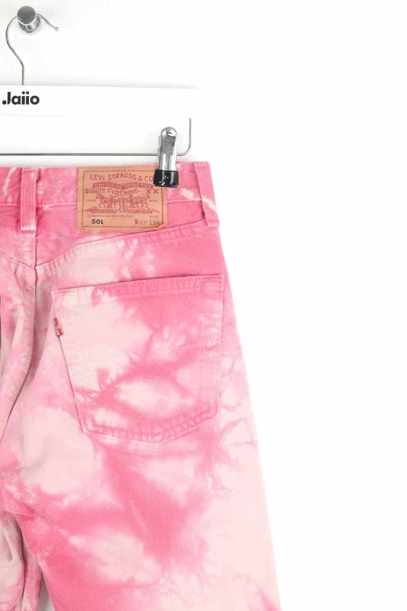 Jean droit 501 en coton LEVI'S - Seconde main Rose