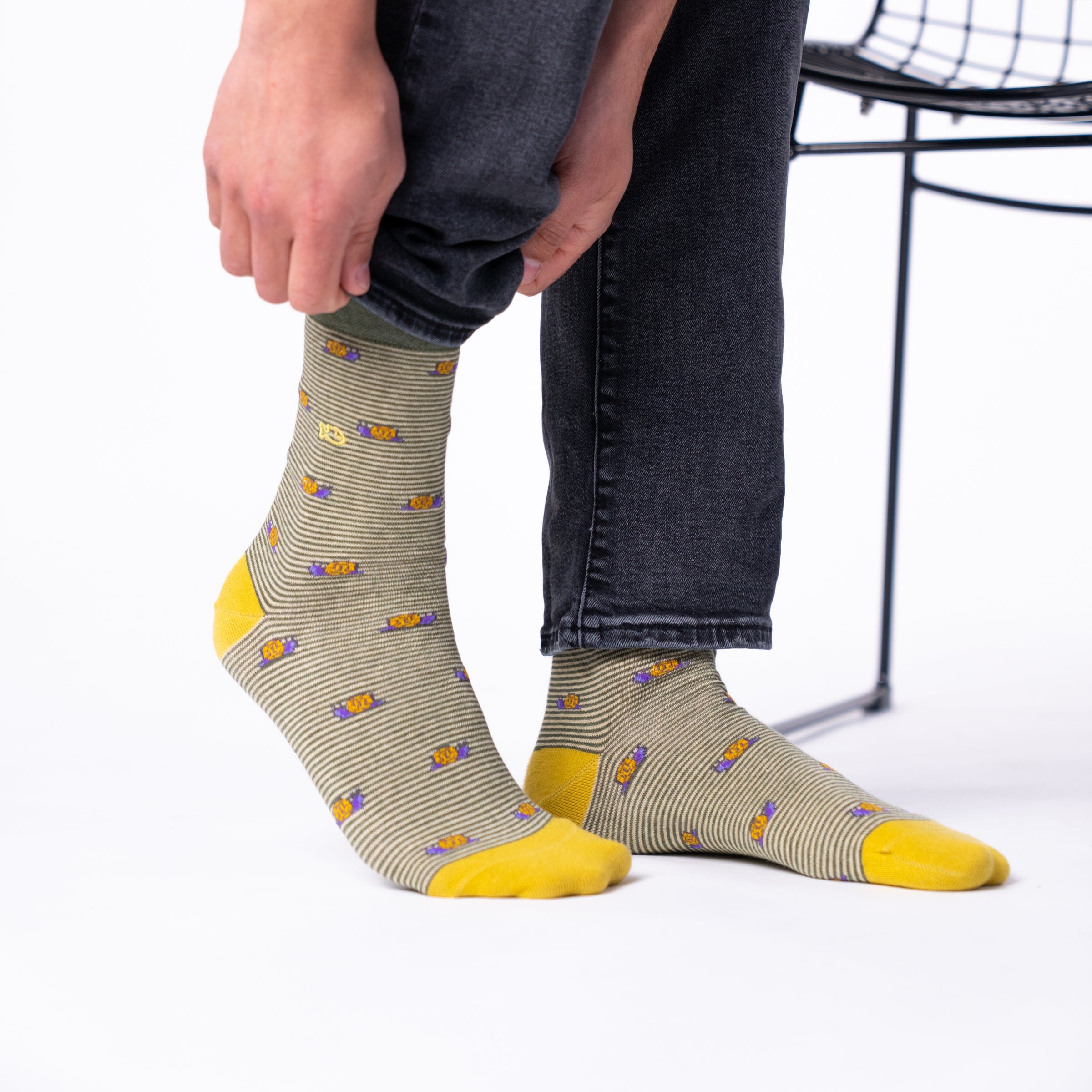 Combed Cotton Animal Socks Khaki