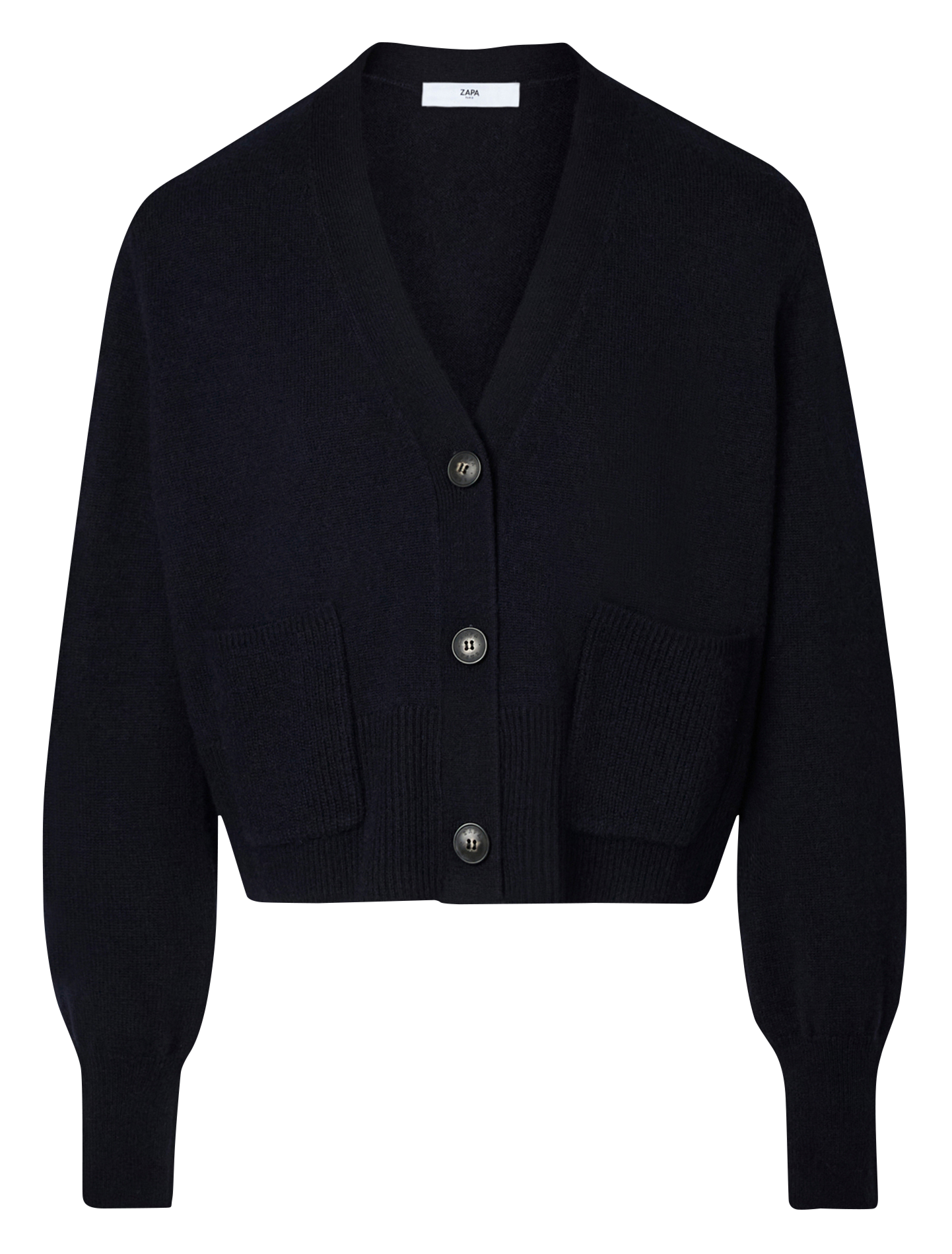 Cardigand col V en laine ZAPA Bleu