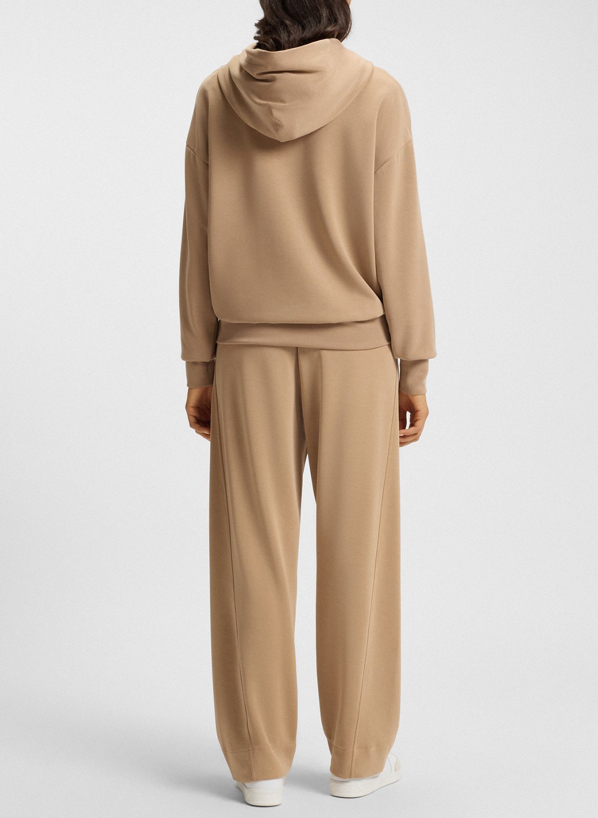 Sweat uni ample à capuche BOSS Marron