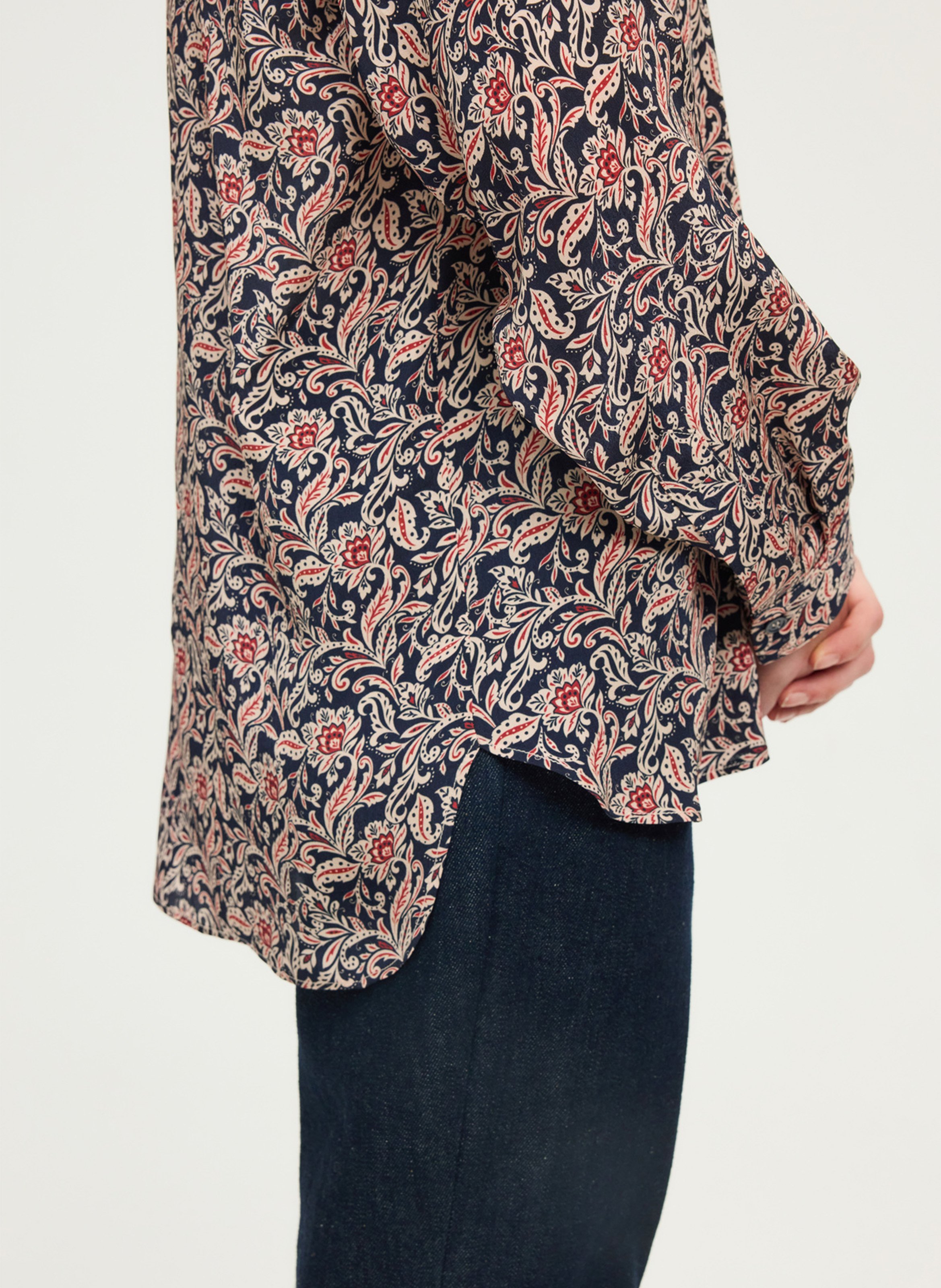 Chemise oversize col classique imprimée PABLO Bleu