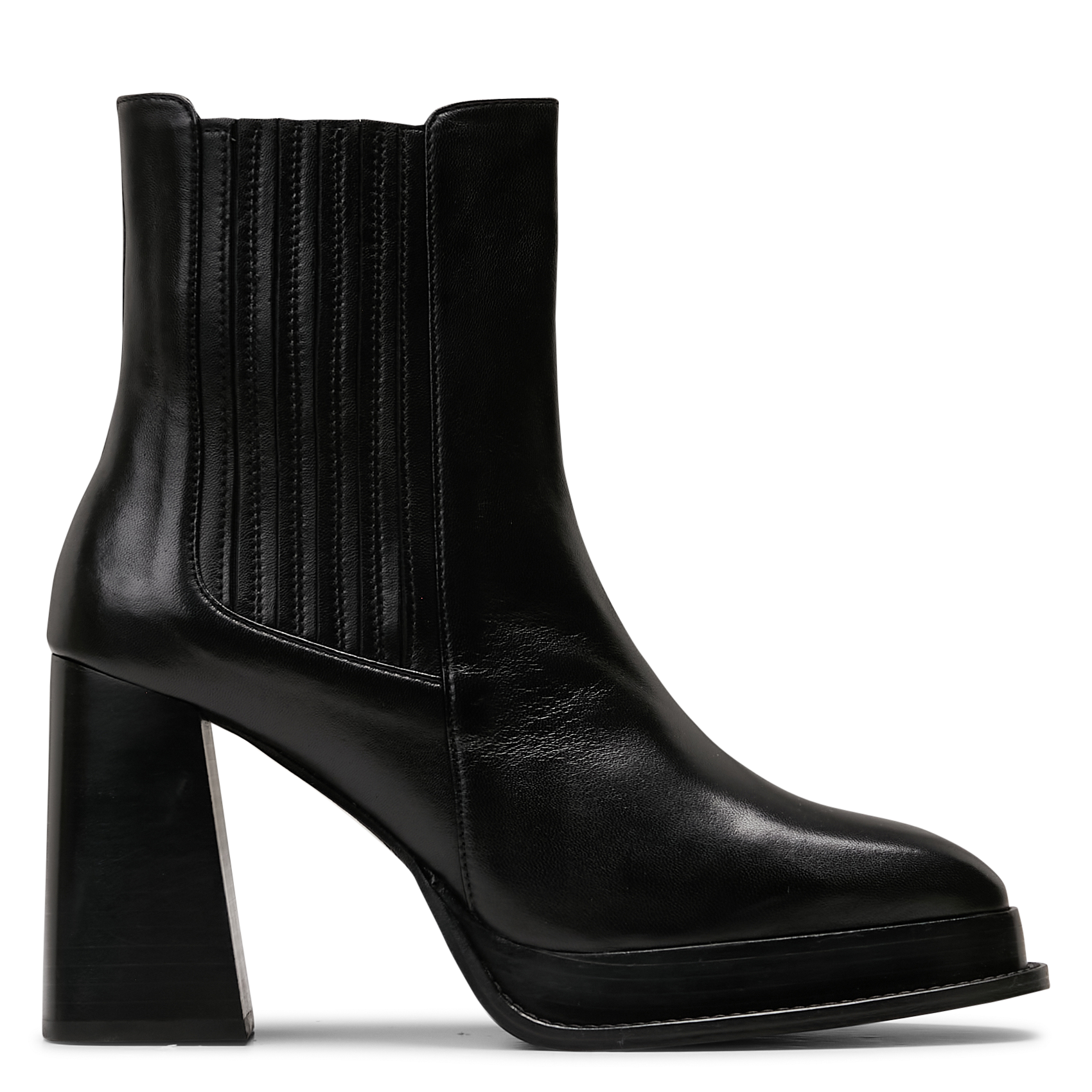 Bottines à plateformes et talons en cuir BOBBIES Noir