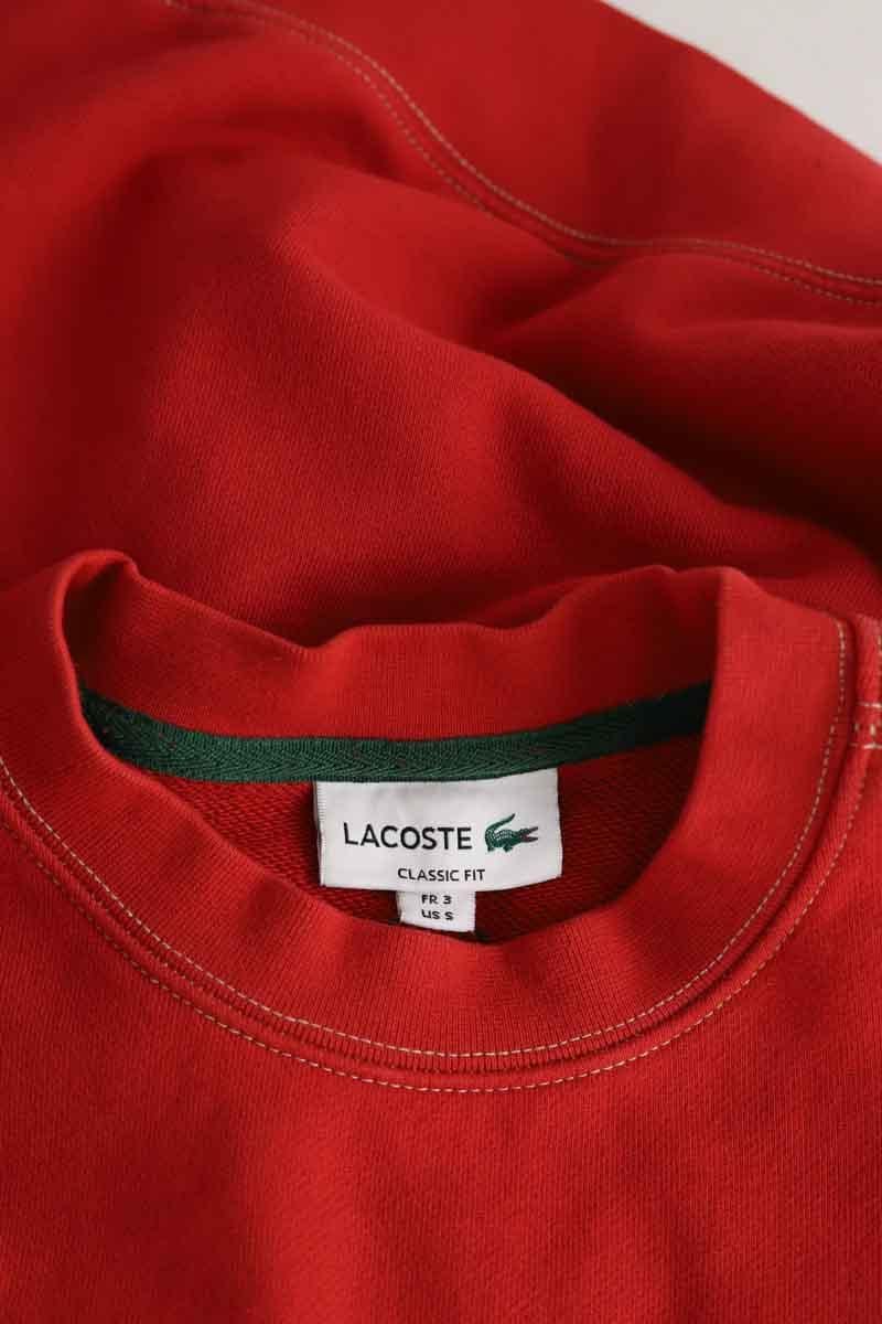 Cotton sweater LACOSTE - SECONDE MAIN Red