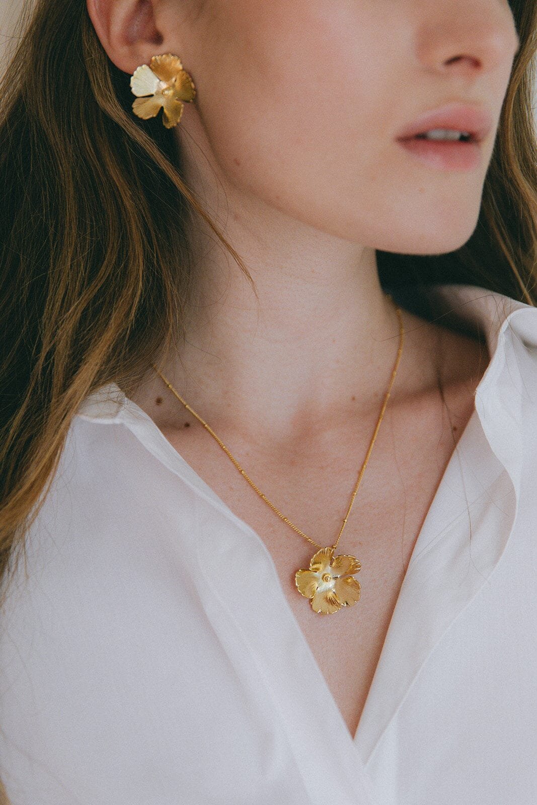 THÉIA - silver-plated flower necklace MONSIEUR SIMONE Silver