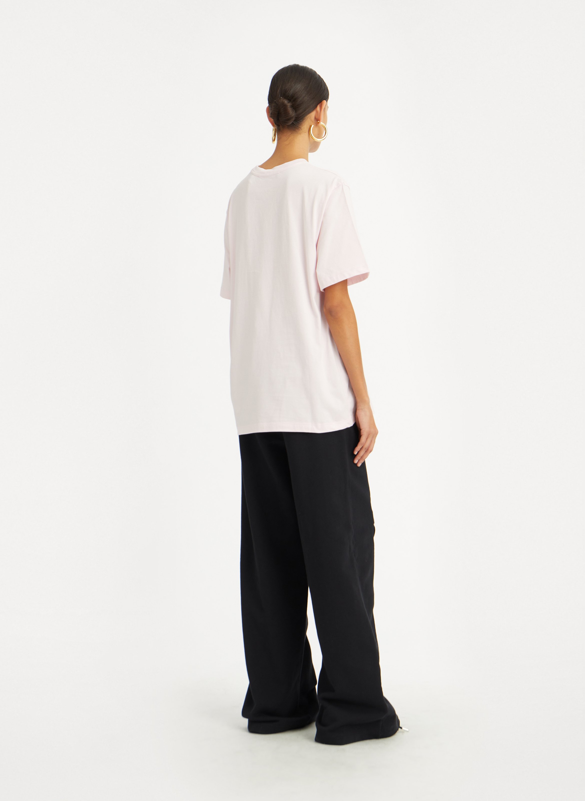 Oversized organic cotton T-shirt ROTATE Pink