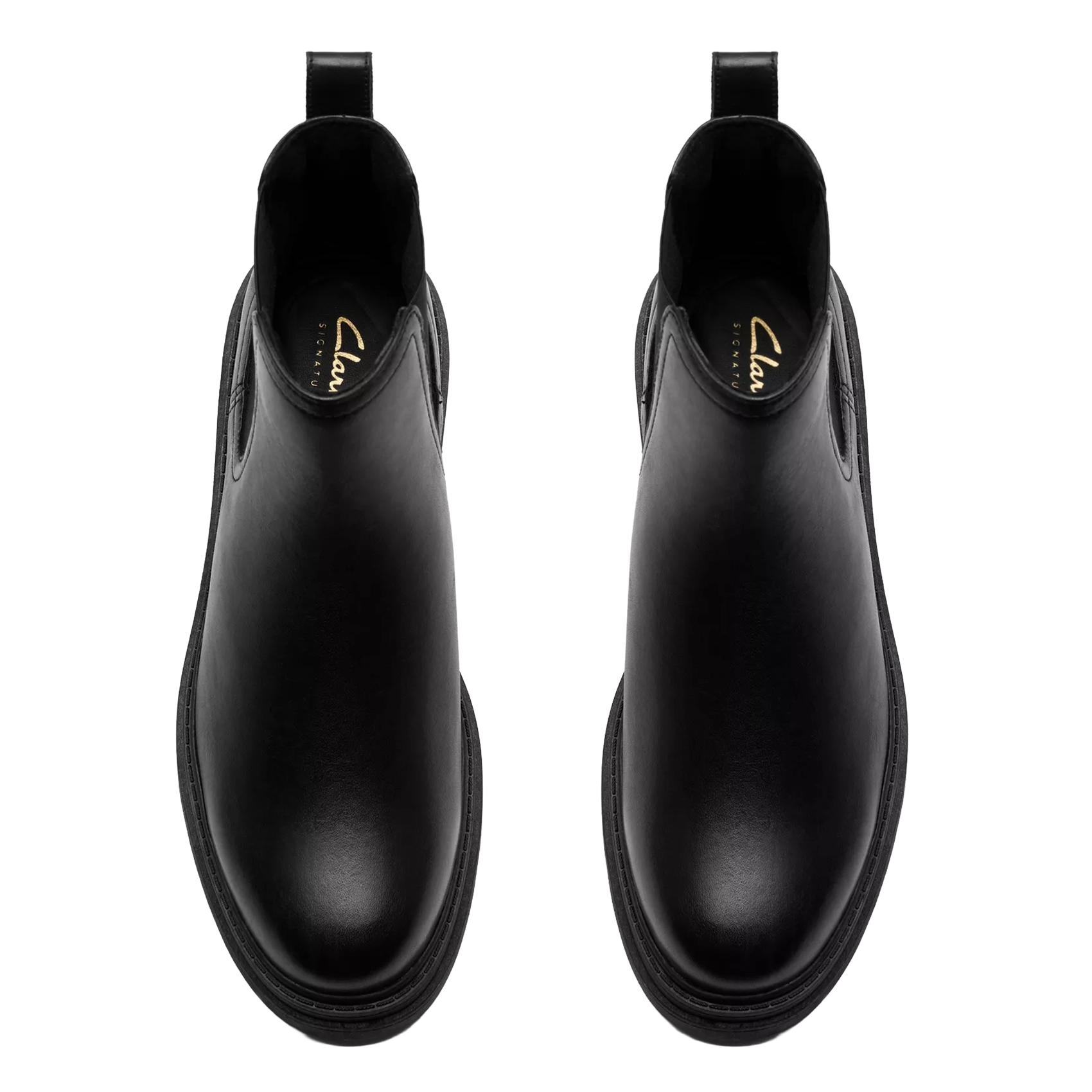 Effen leren enkellaarzen met textuur CLARKS Zwart