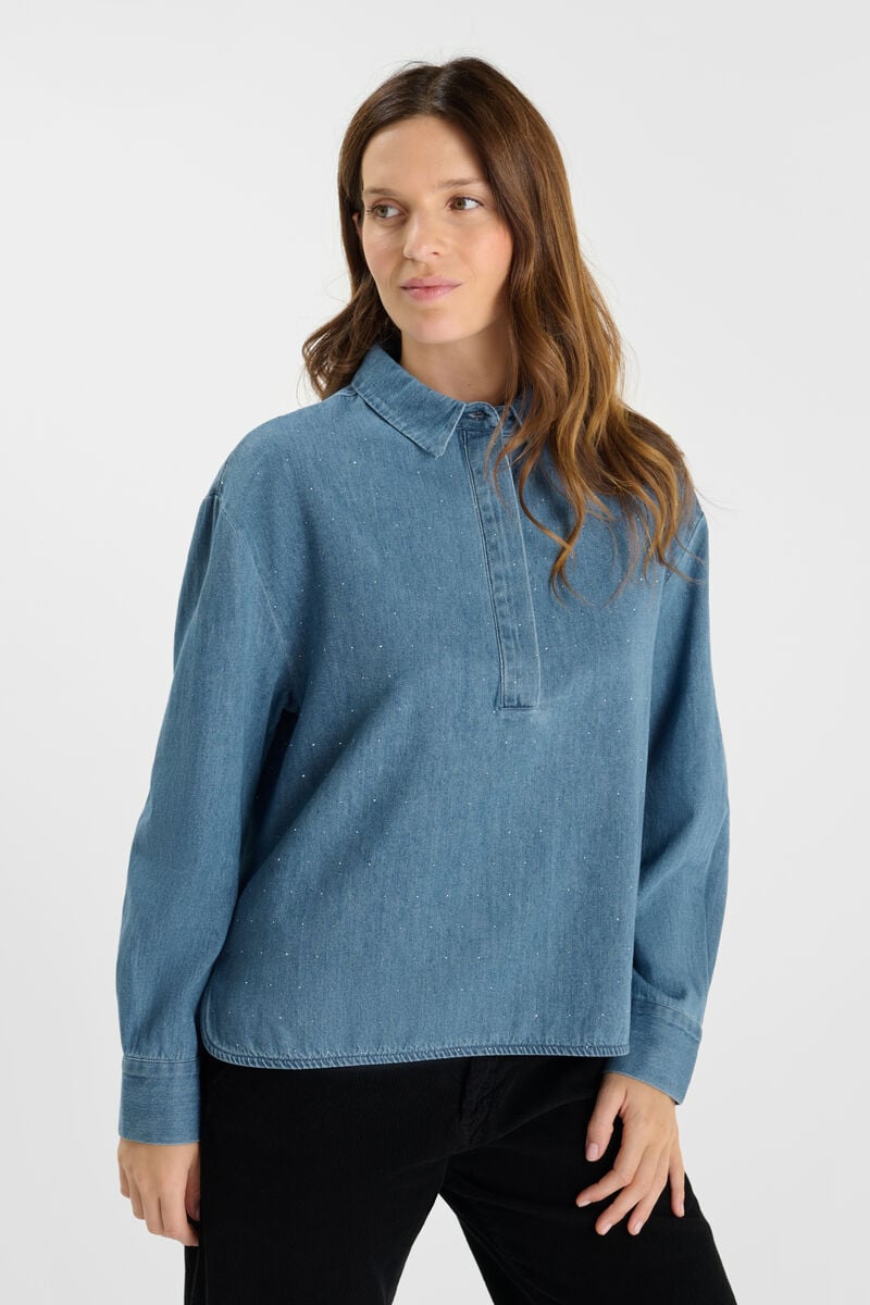 Denim top LE TEMPS DES CERISES Blue