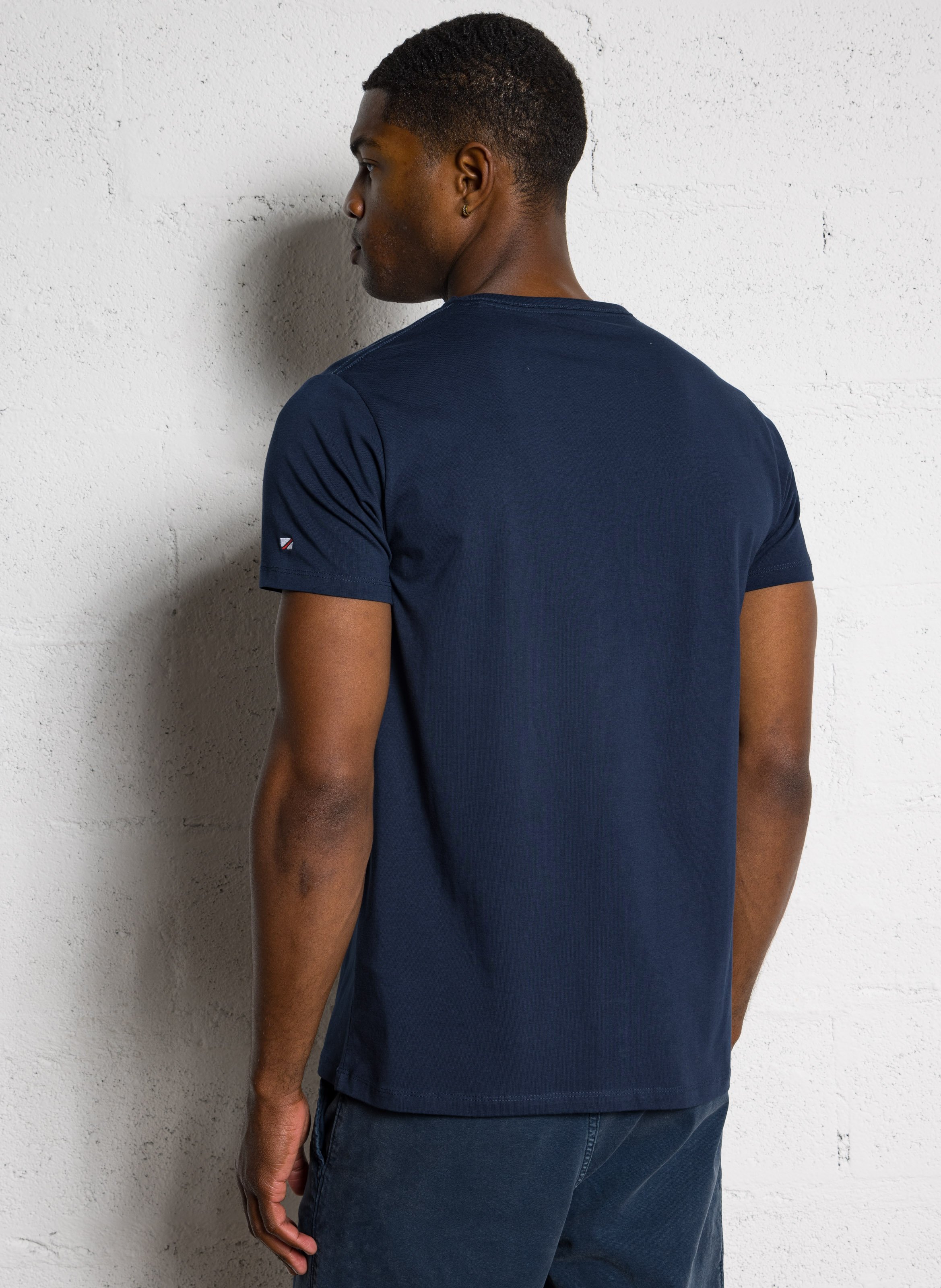 Straight cotton-blend T-shirt PEPE JEANS Blue