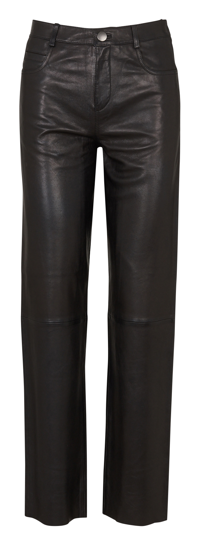 Straight leather pants IKKS Black