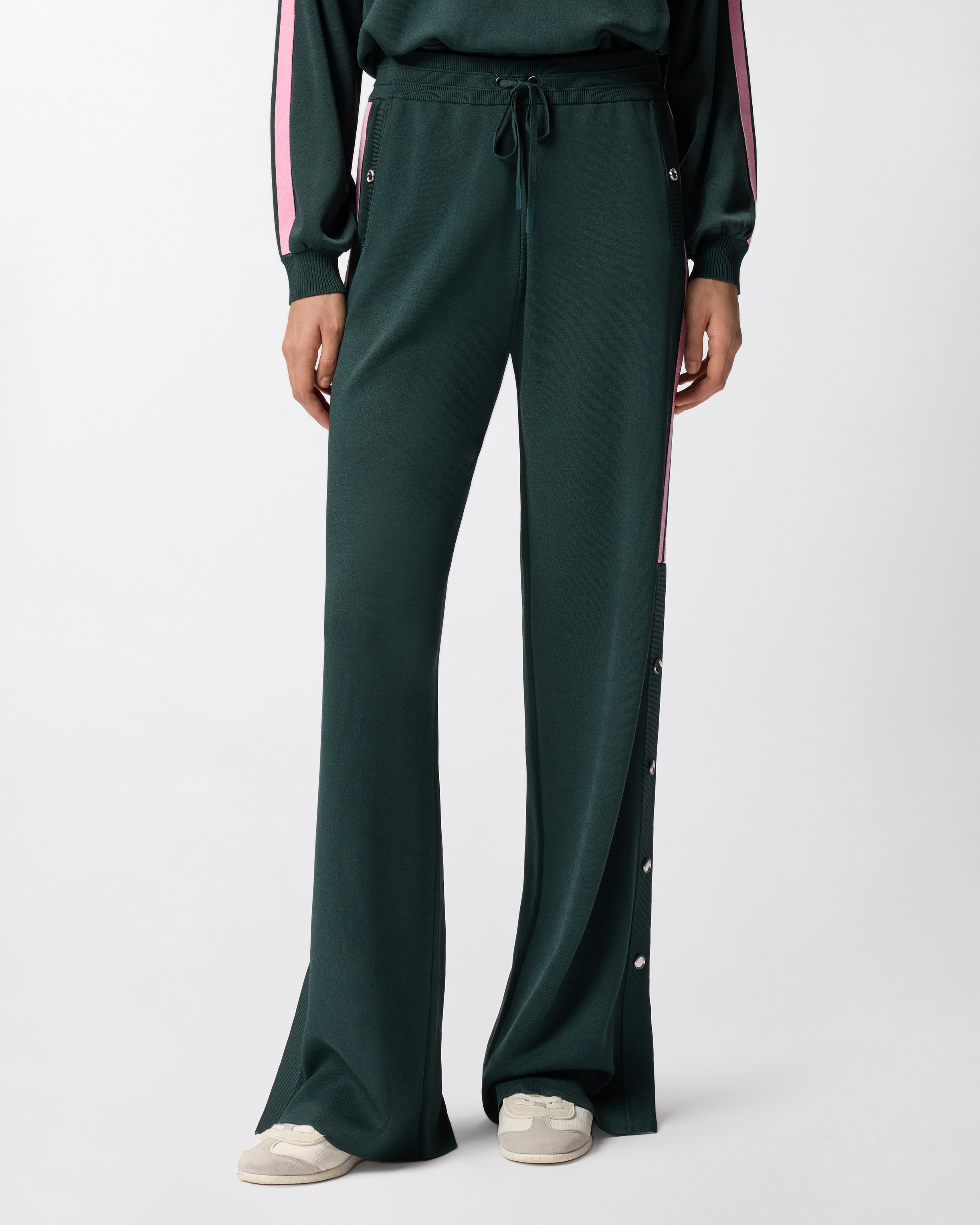 Jogging pants with love birds logo PINKO Green