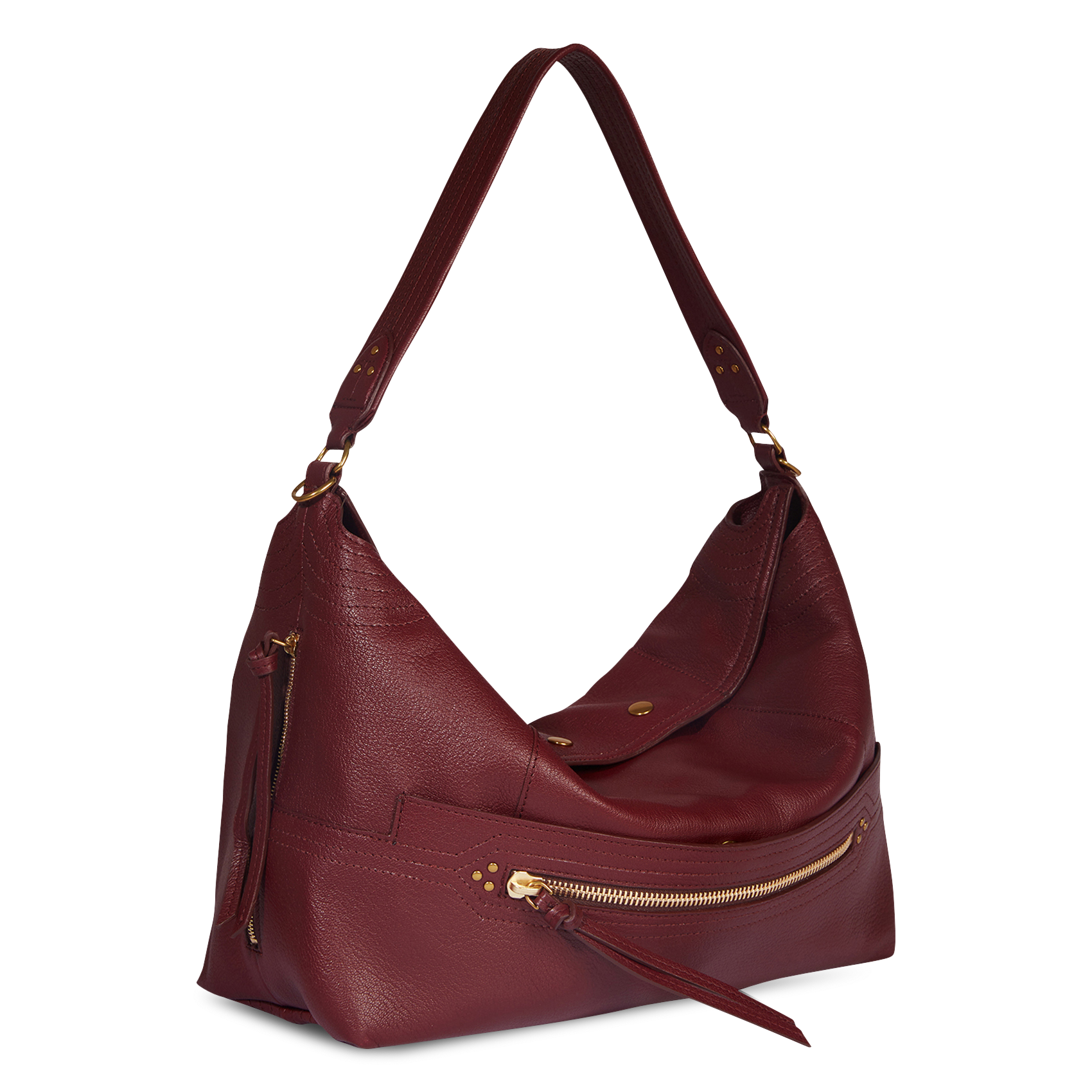 Bobi leather baguette bag  Red