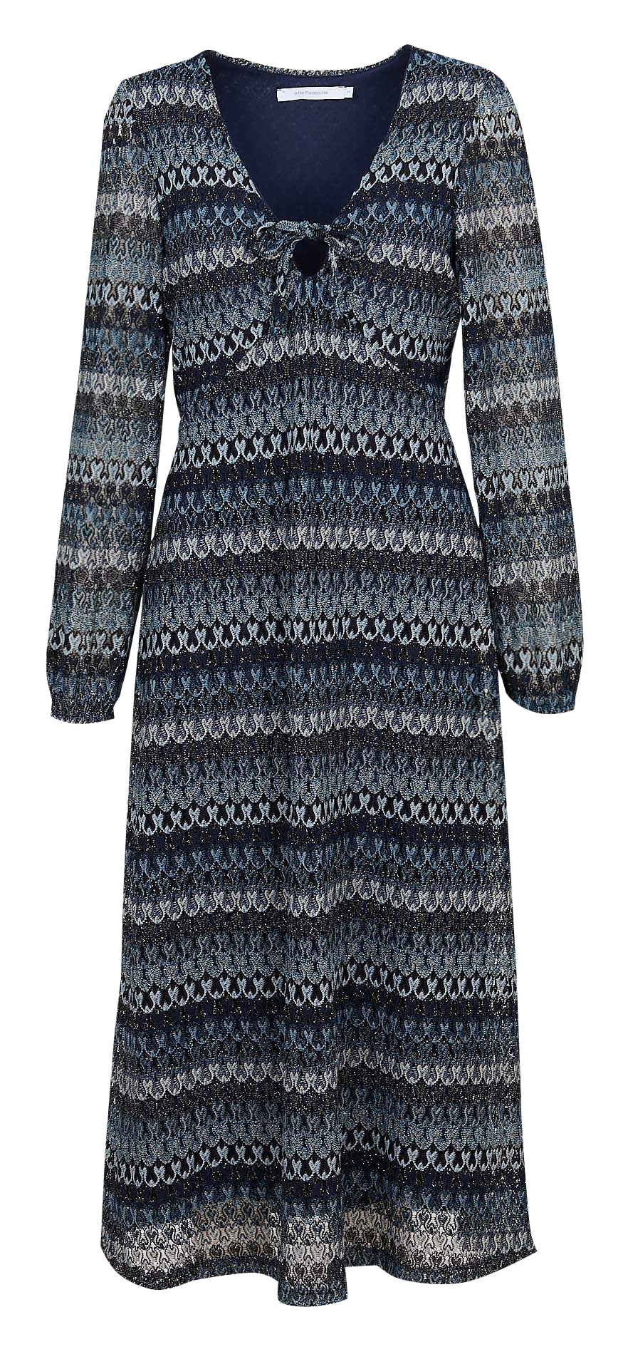 Langes Häkelkleid  Petrole