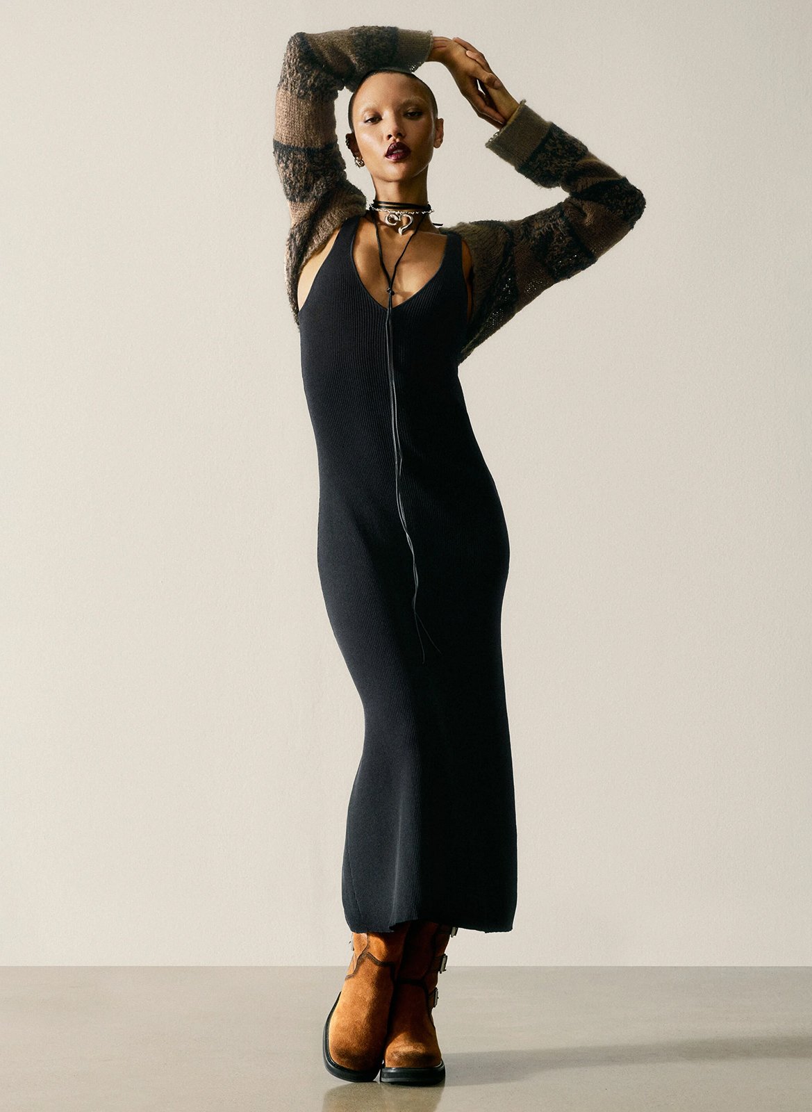 2-in-1 Strickkleid DESIGUAL Schwarz