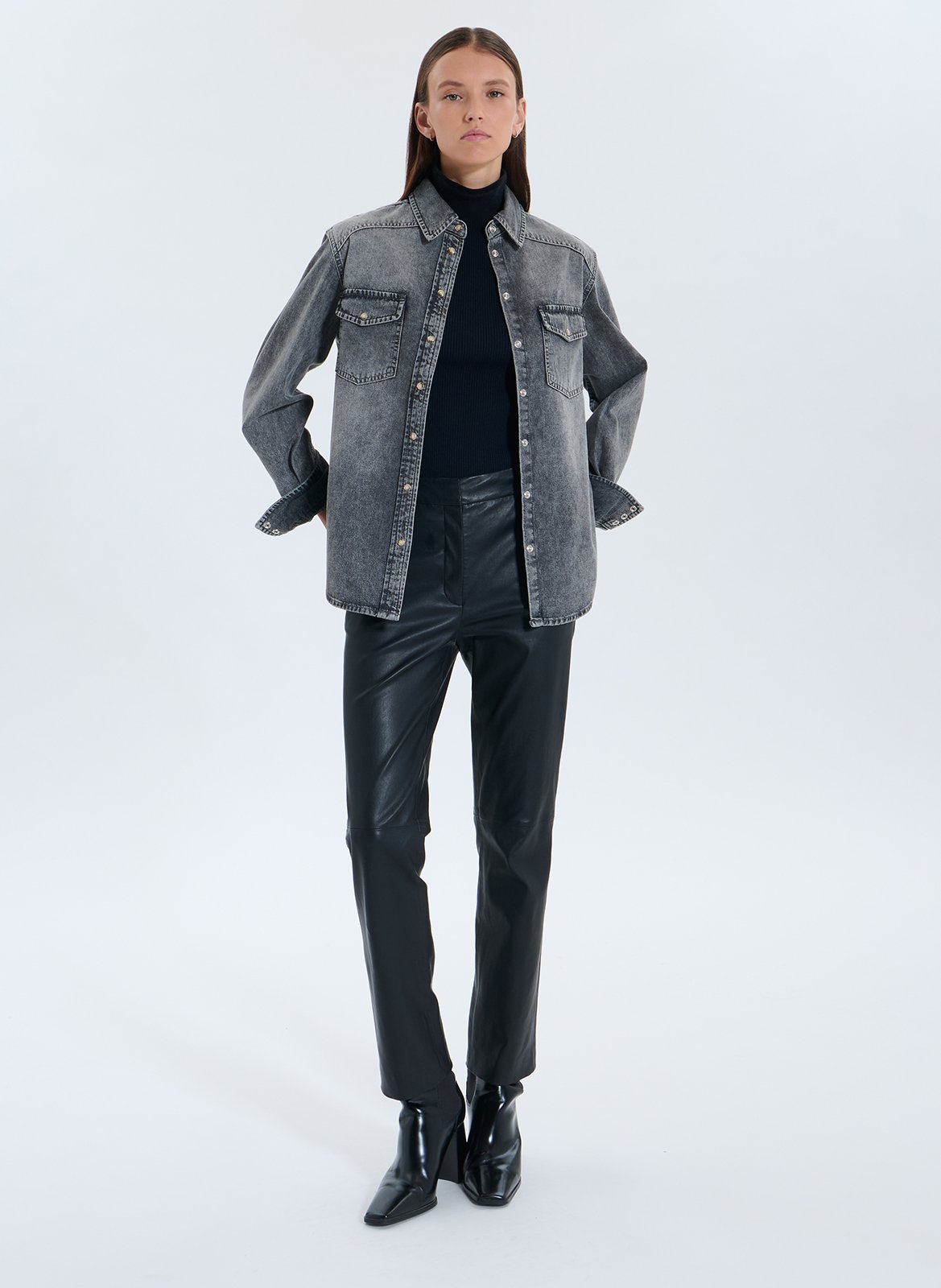 Capri plain oversized shirt ZAPA Black