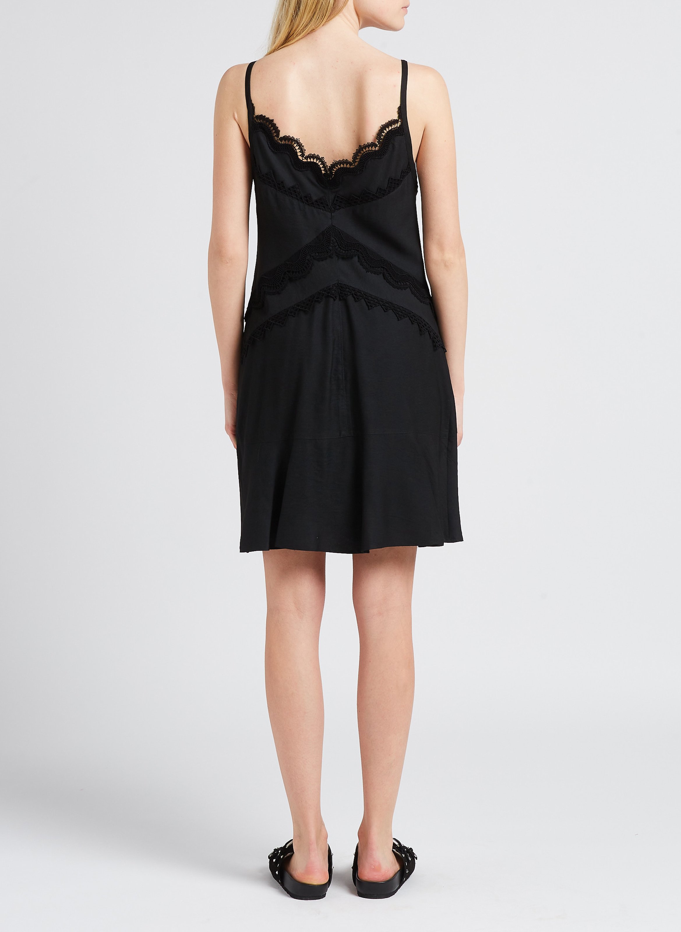 Kurzkleid mit V-Ausschnitt und Stickereien IRO Schwarz