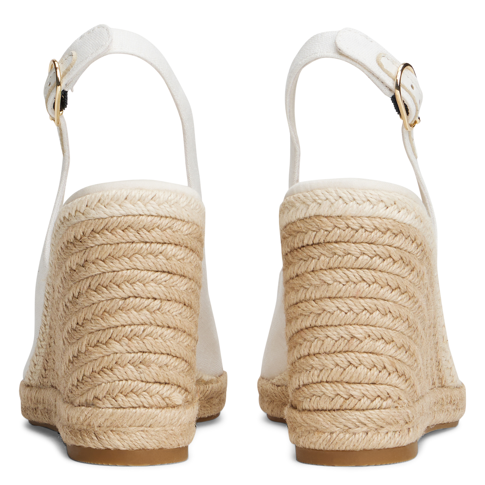 Sandales compensées en toile TOMMY HILFIGER Blanc