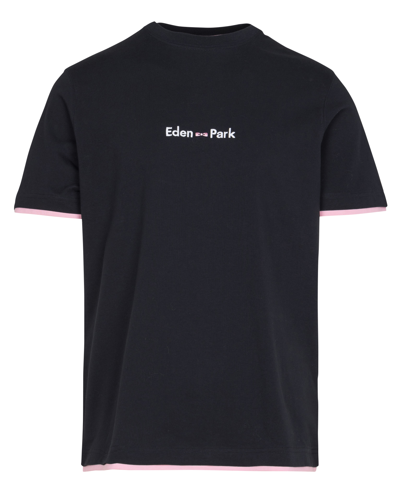 Staright embroidered round-neck cotton T-shirt EDEN PARK Blue