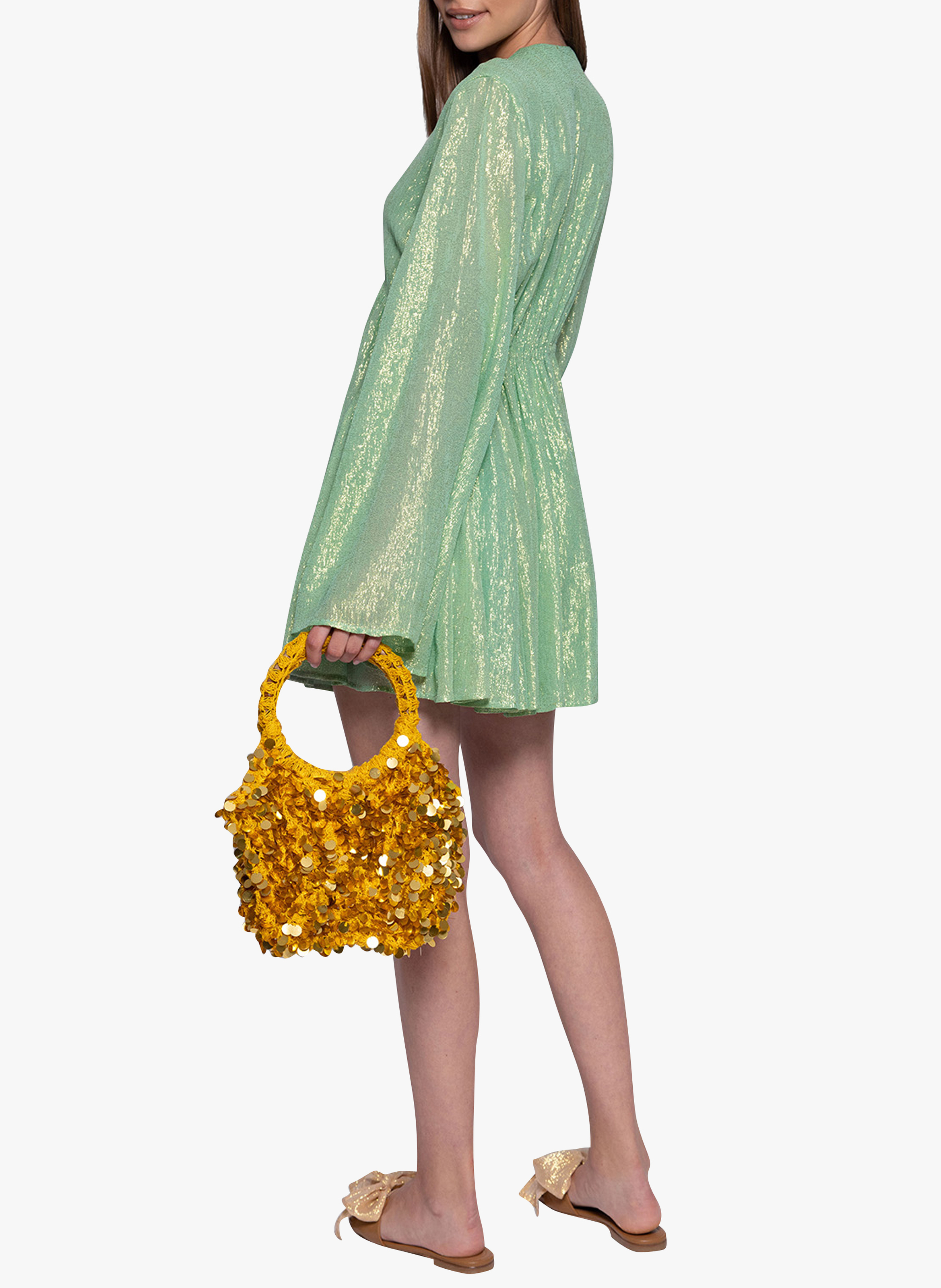 Robe courte col V évasée SUNDRESS Vert