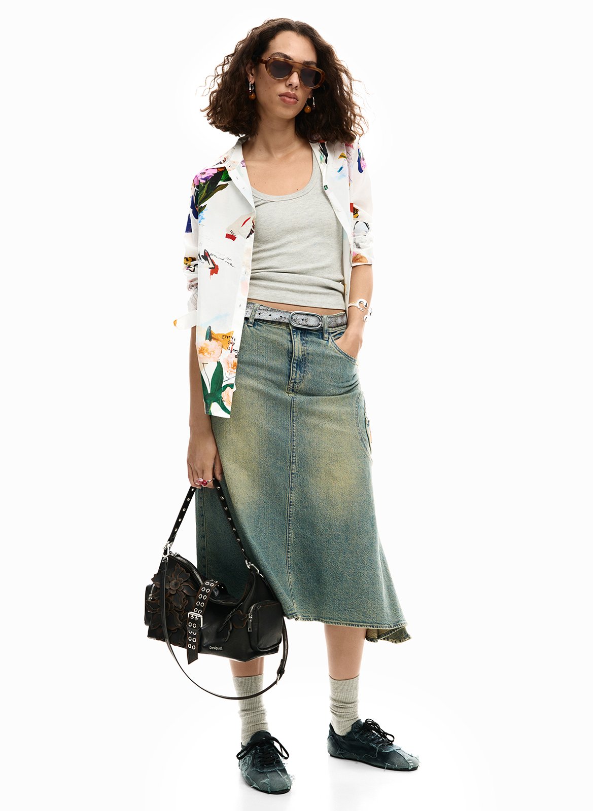 Sac porté épaule effet cuir DESIGUAL Marron