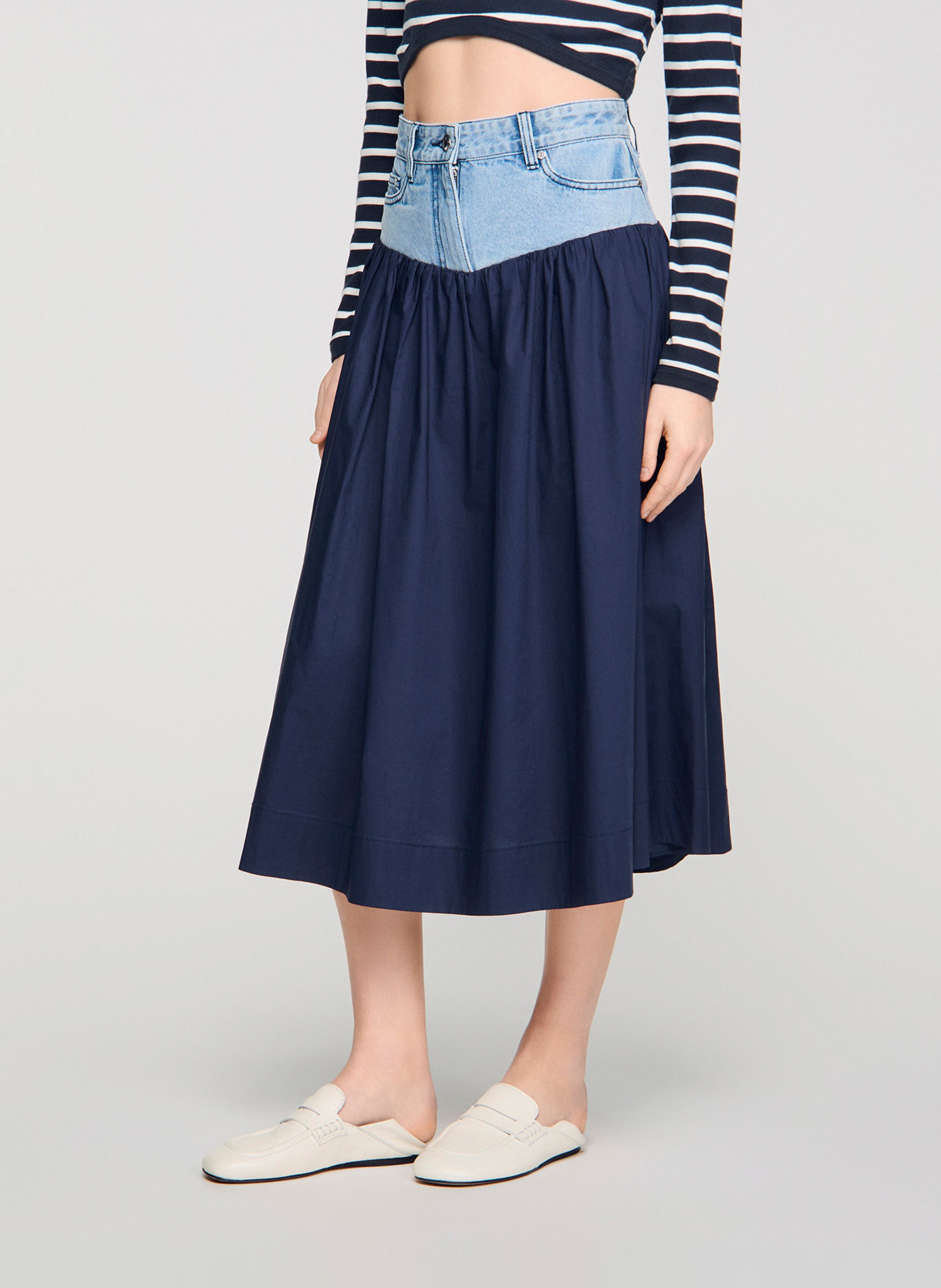 Halflange, gerende rok SANDRO Blauw