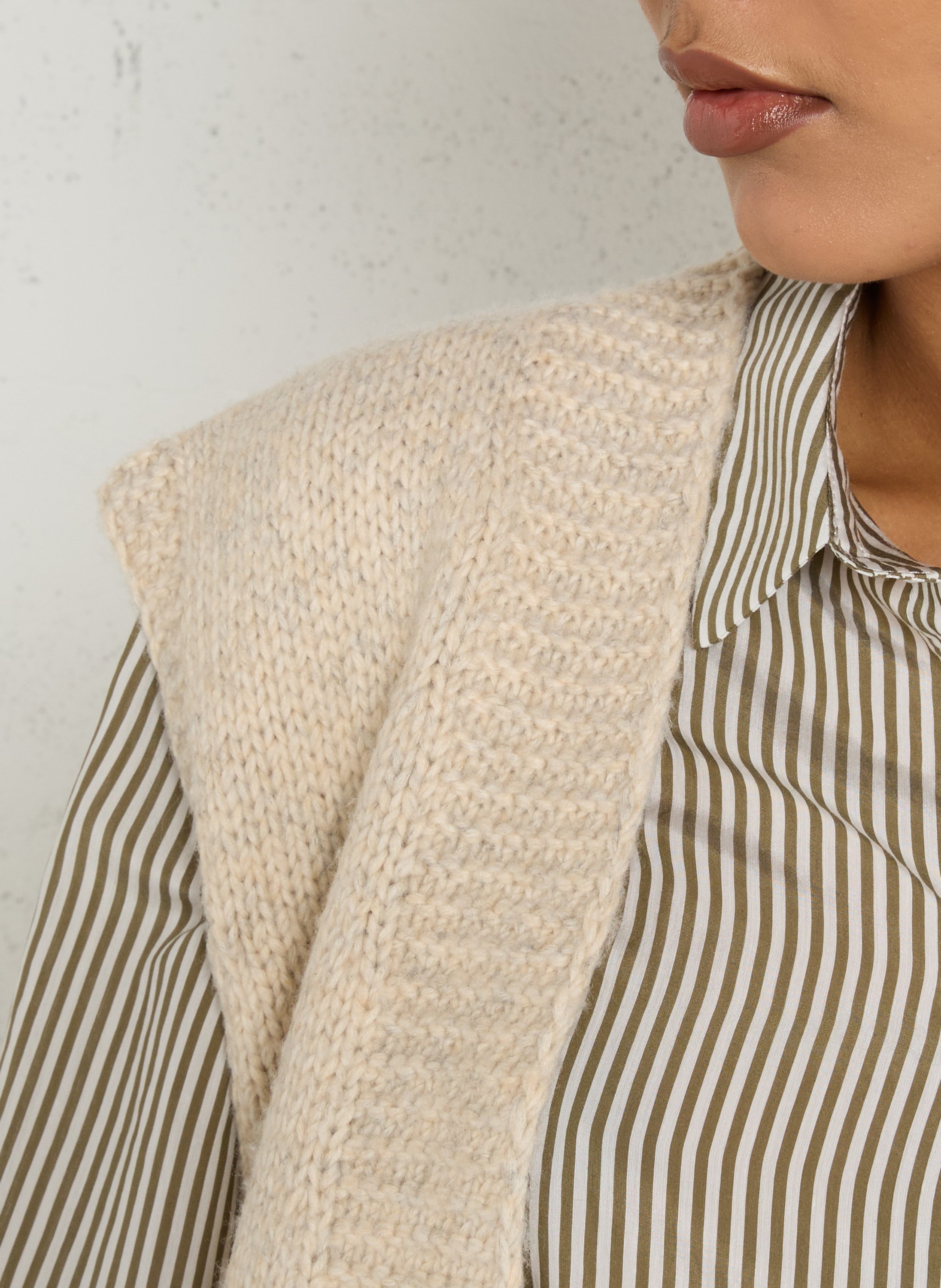 Gilet sans manches en coton mélangé MAISON 123 Blanc