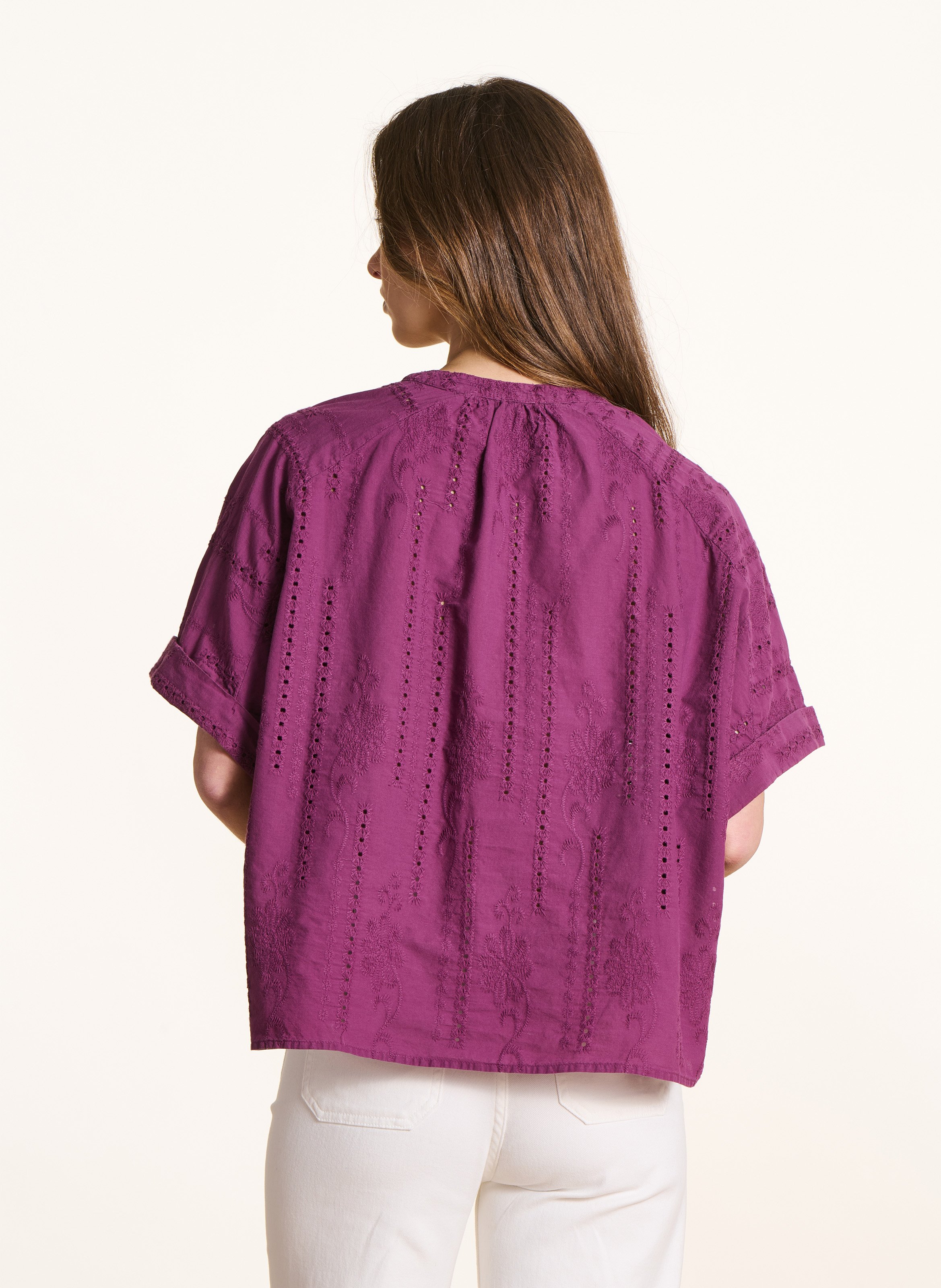 Blouse ample en coton LA FEE MARABOUTEE Violet