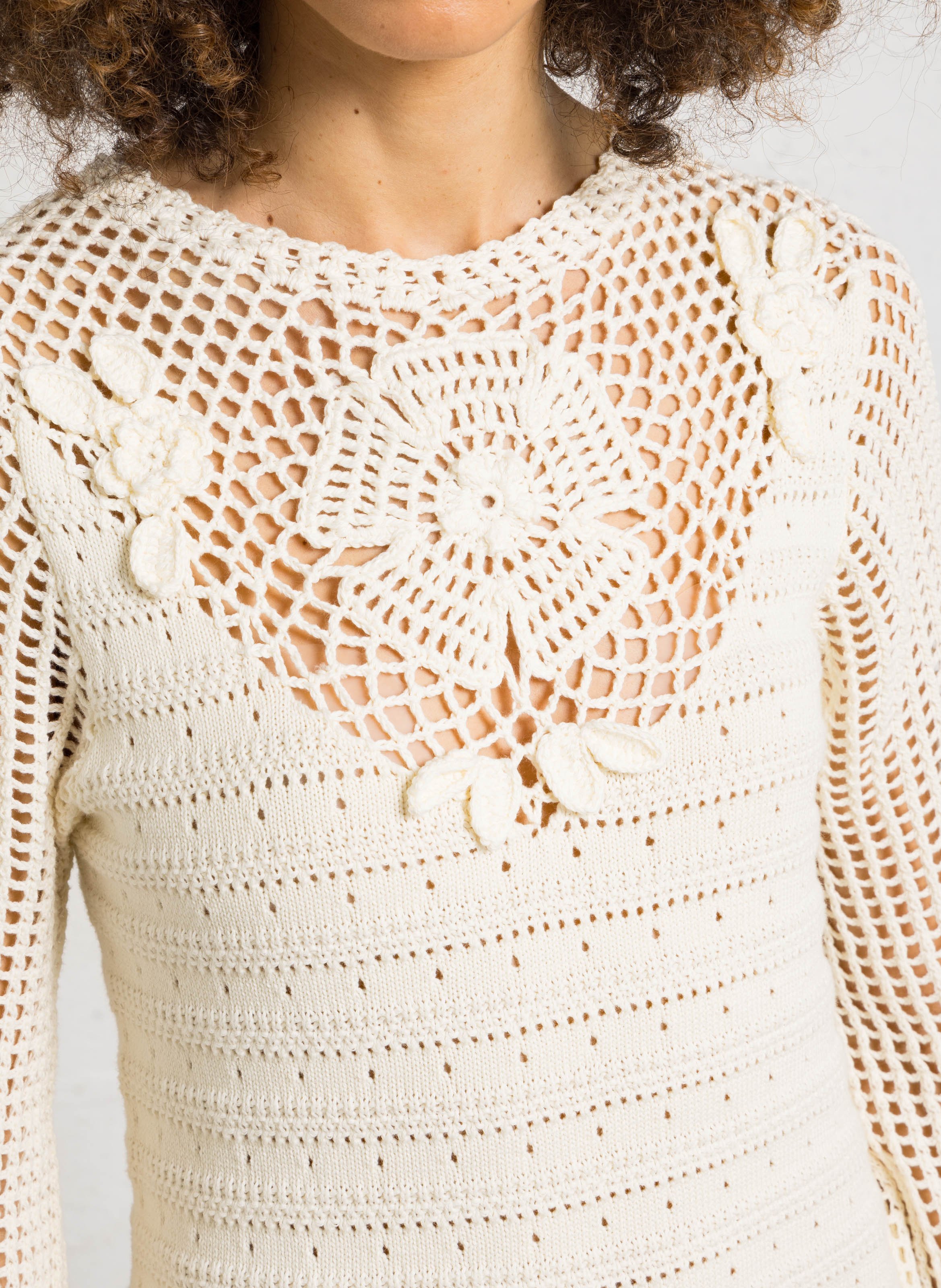 Robe courtecol rond en coton LOUISE MISHA Blanc