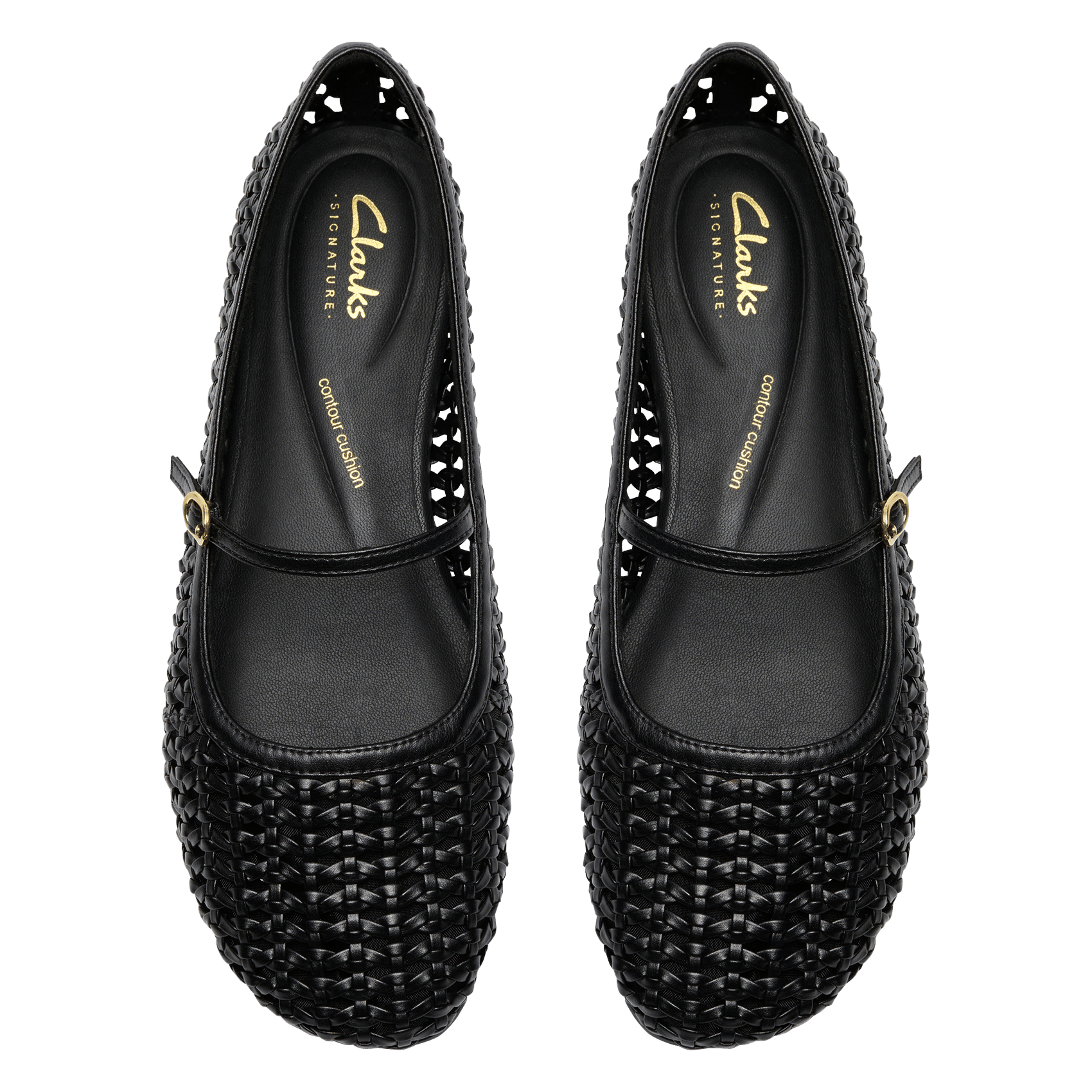 Gevlochten ballerina's CLARKS Zwart