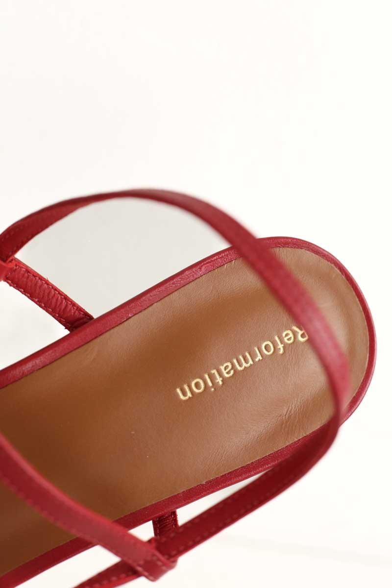 Faux leather sandals REFORMATION - Seconde Main Red