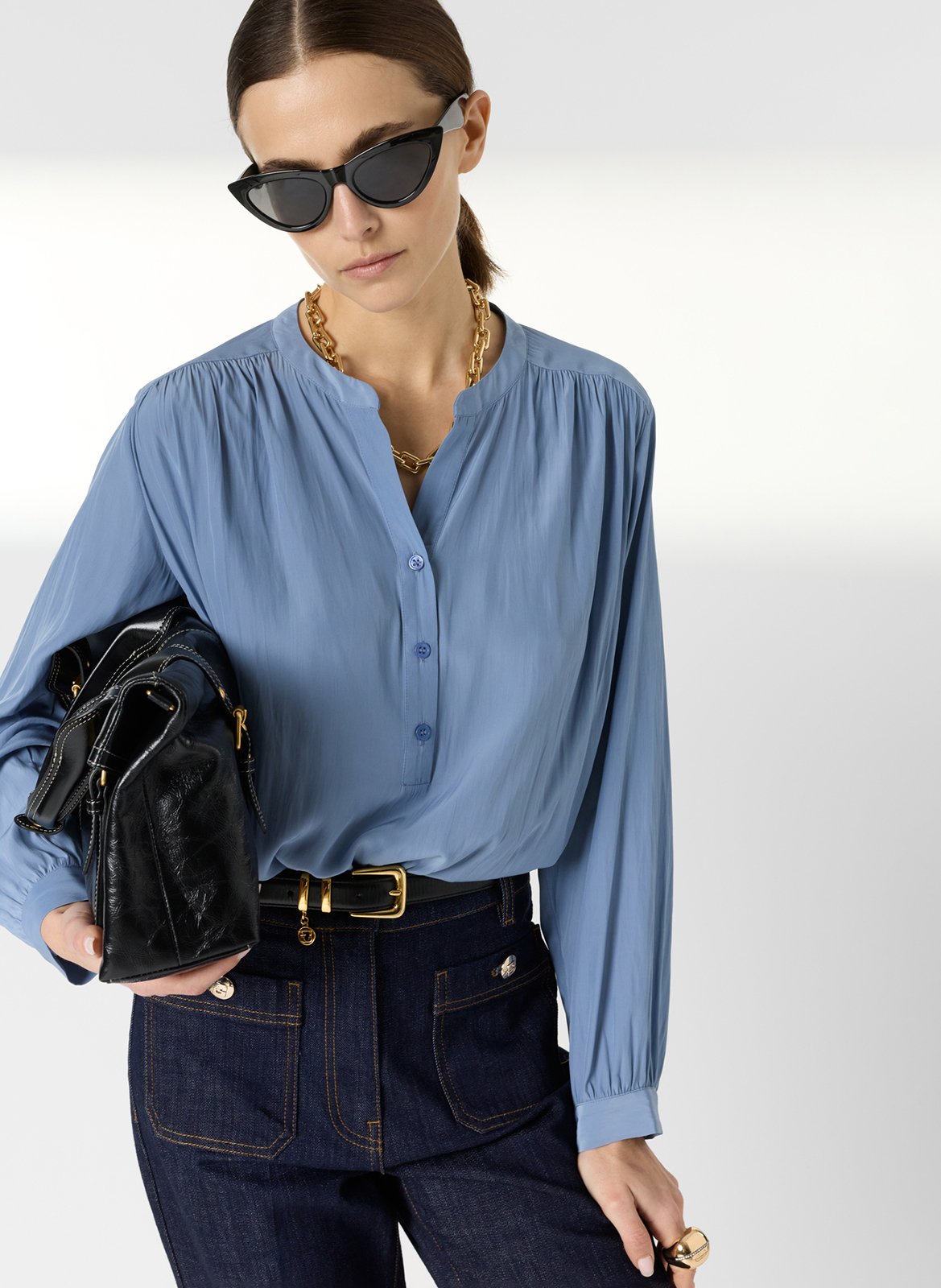 Chemisier droit col rond uni GERARD DAREL