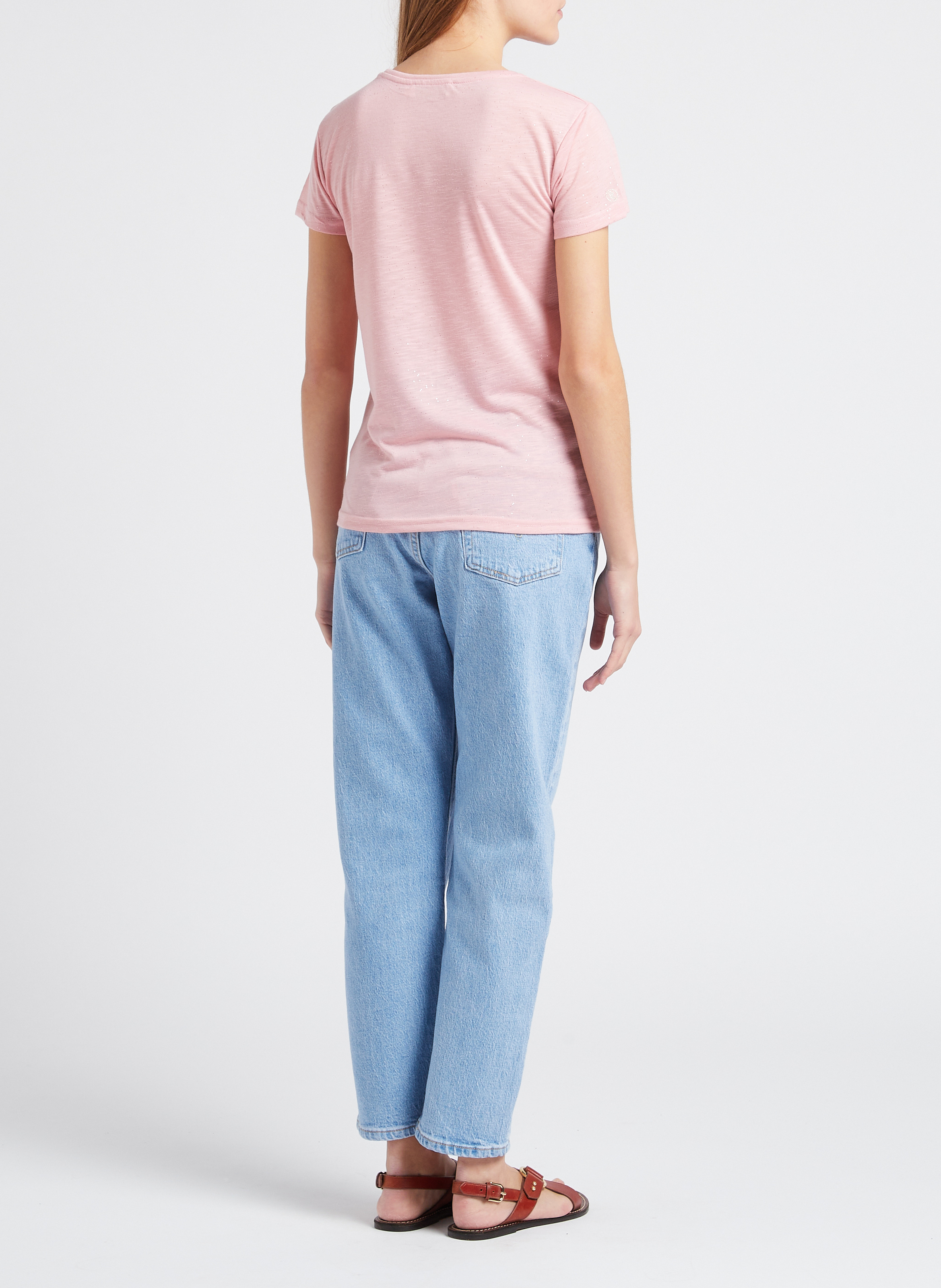 Round-neck glittery T-shirt LA PETITE ETOILE Pink