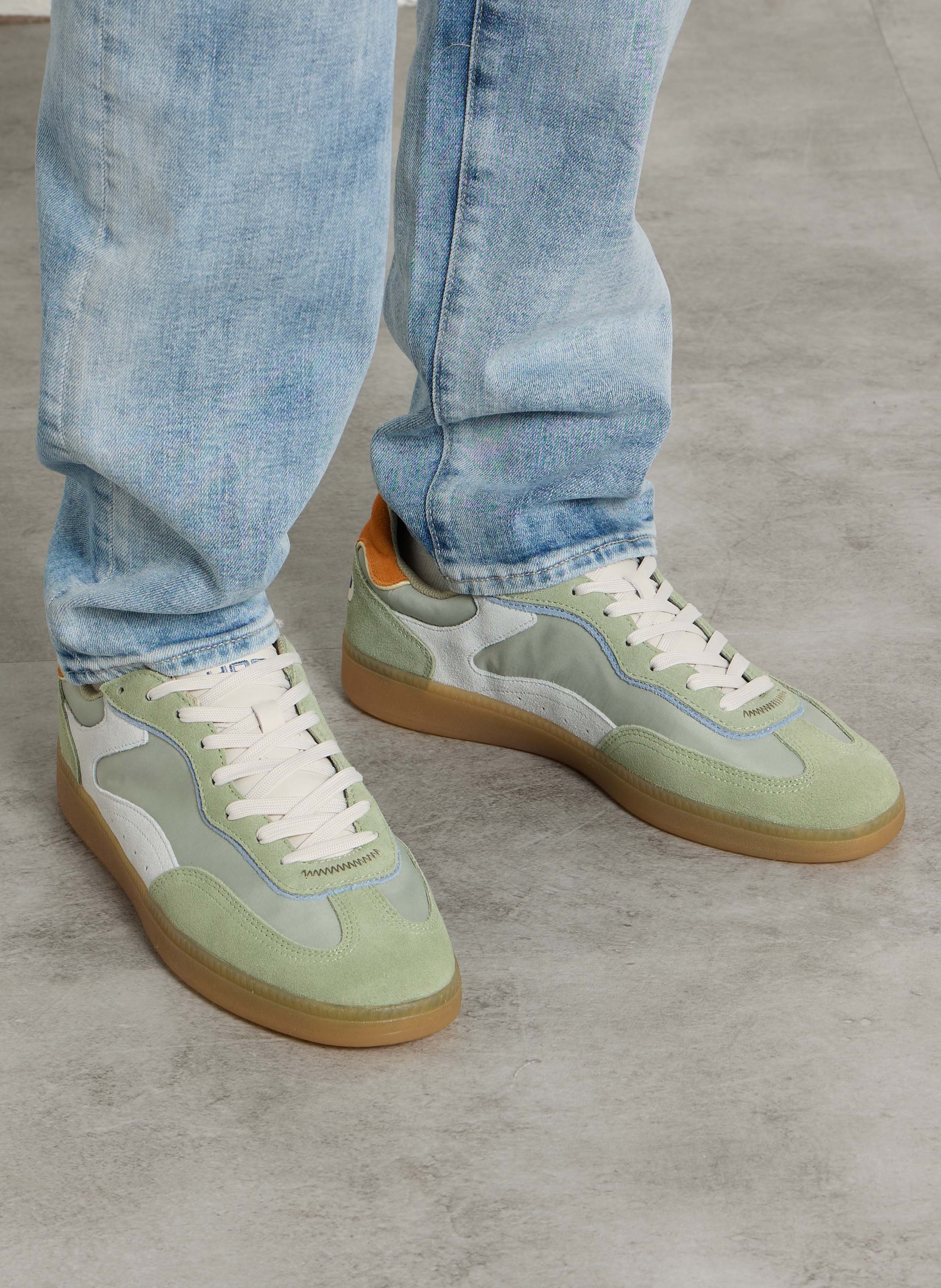 Low-top leather mix sneakers HOFF Green