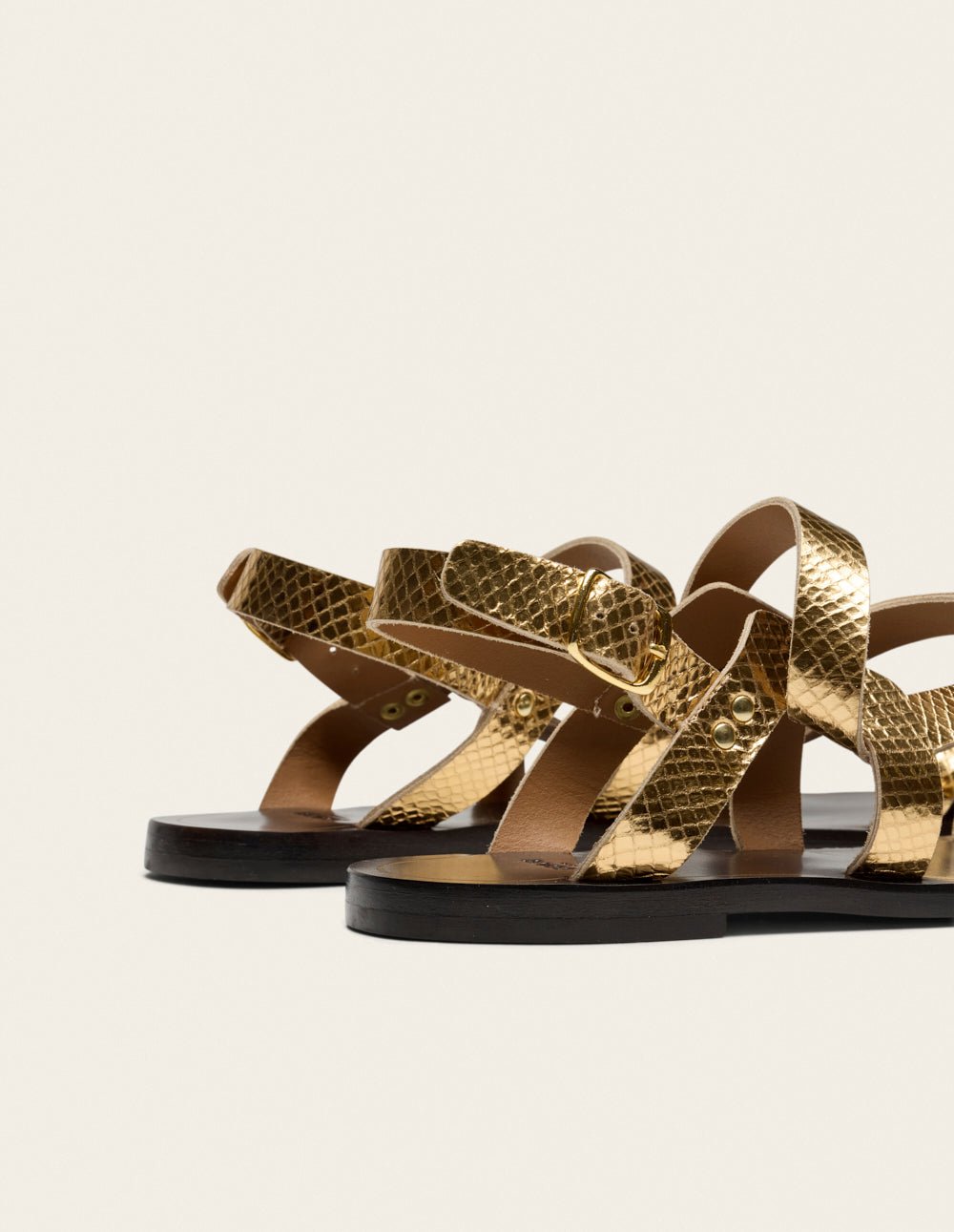 Faux leather sandals ODAJE Golden