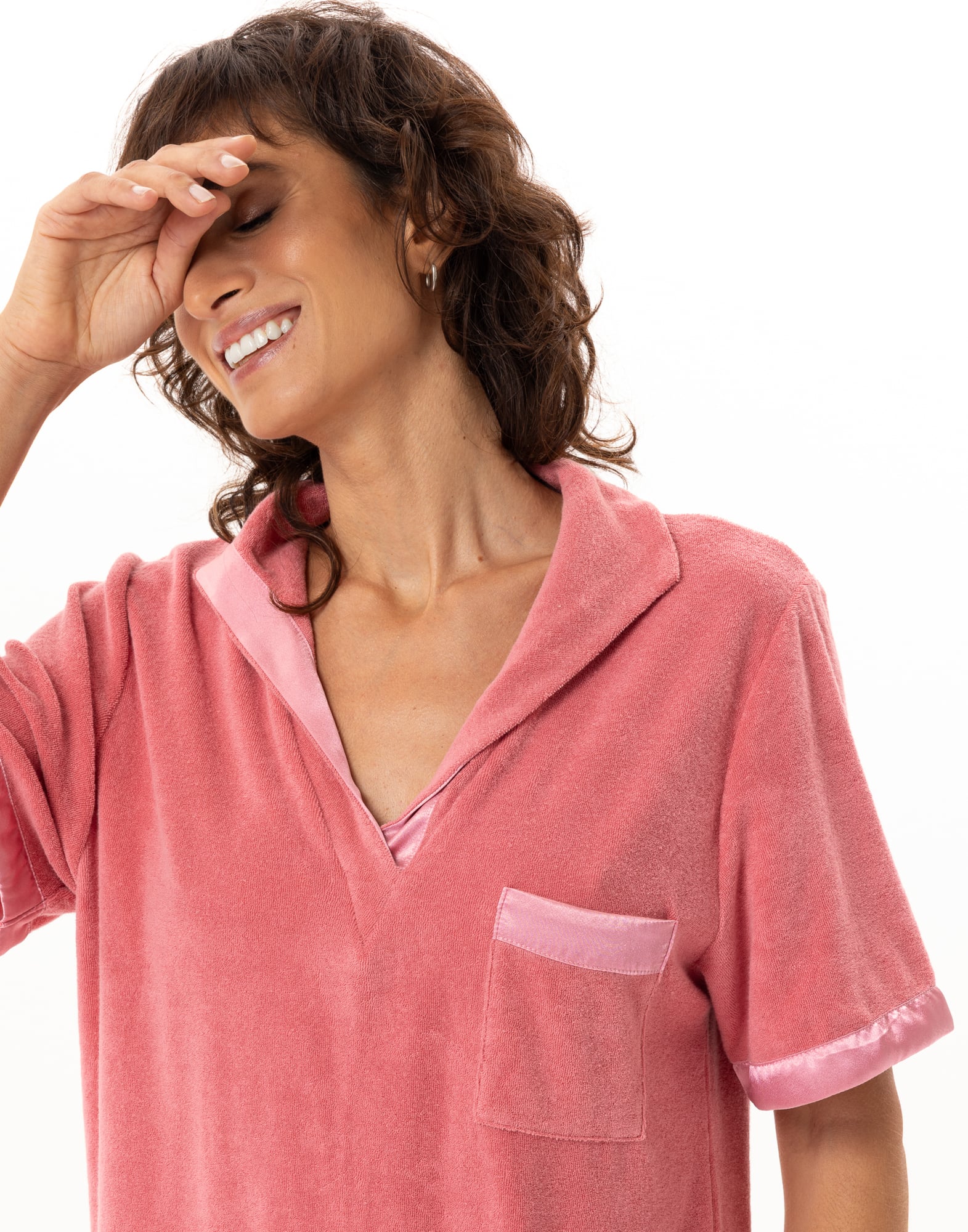 Robe en bouclette éponge LE CHAT Rose