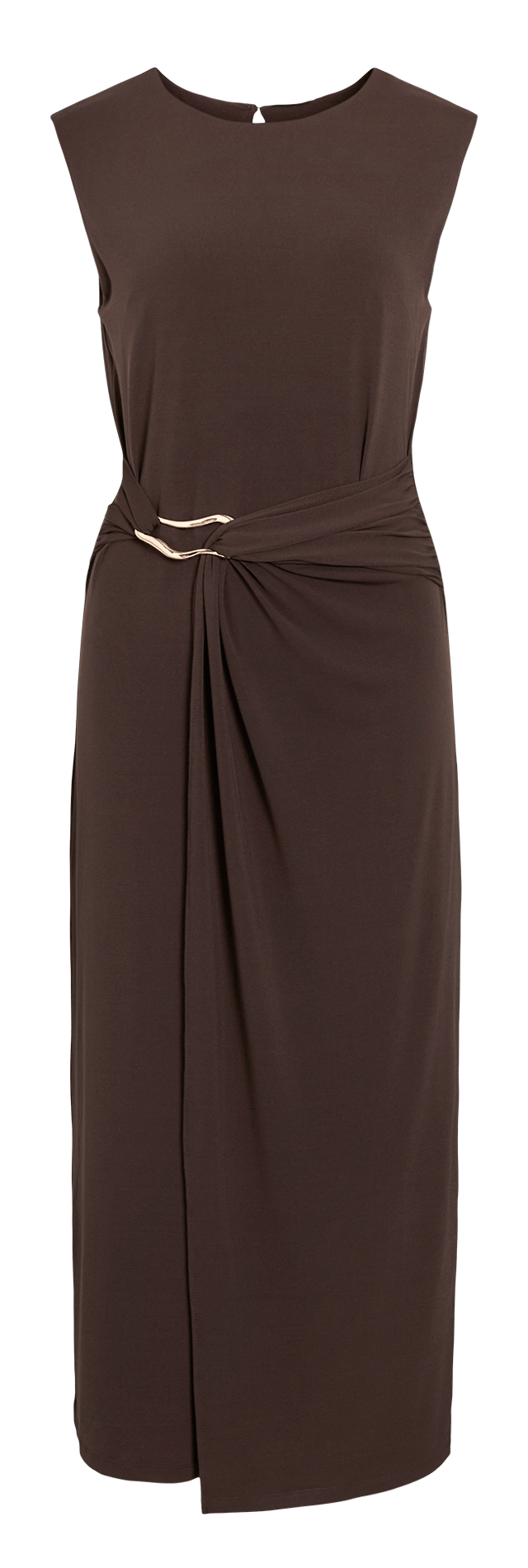 Vestido largo con cuello redondo VILA Negro