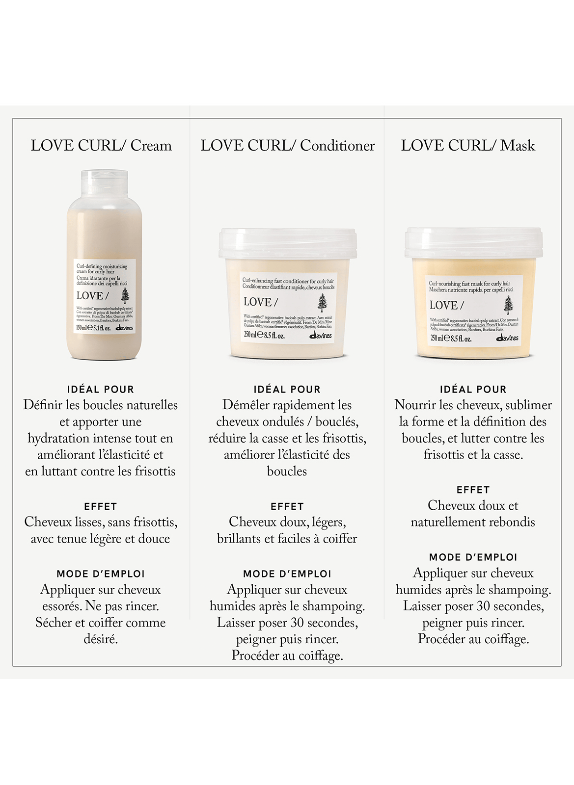 LOVE CURL Cream DAVINES No color