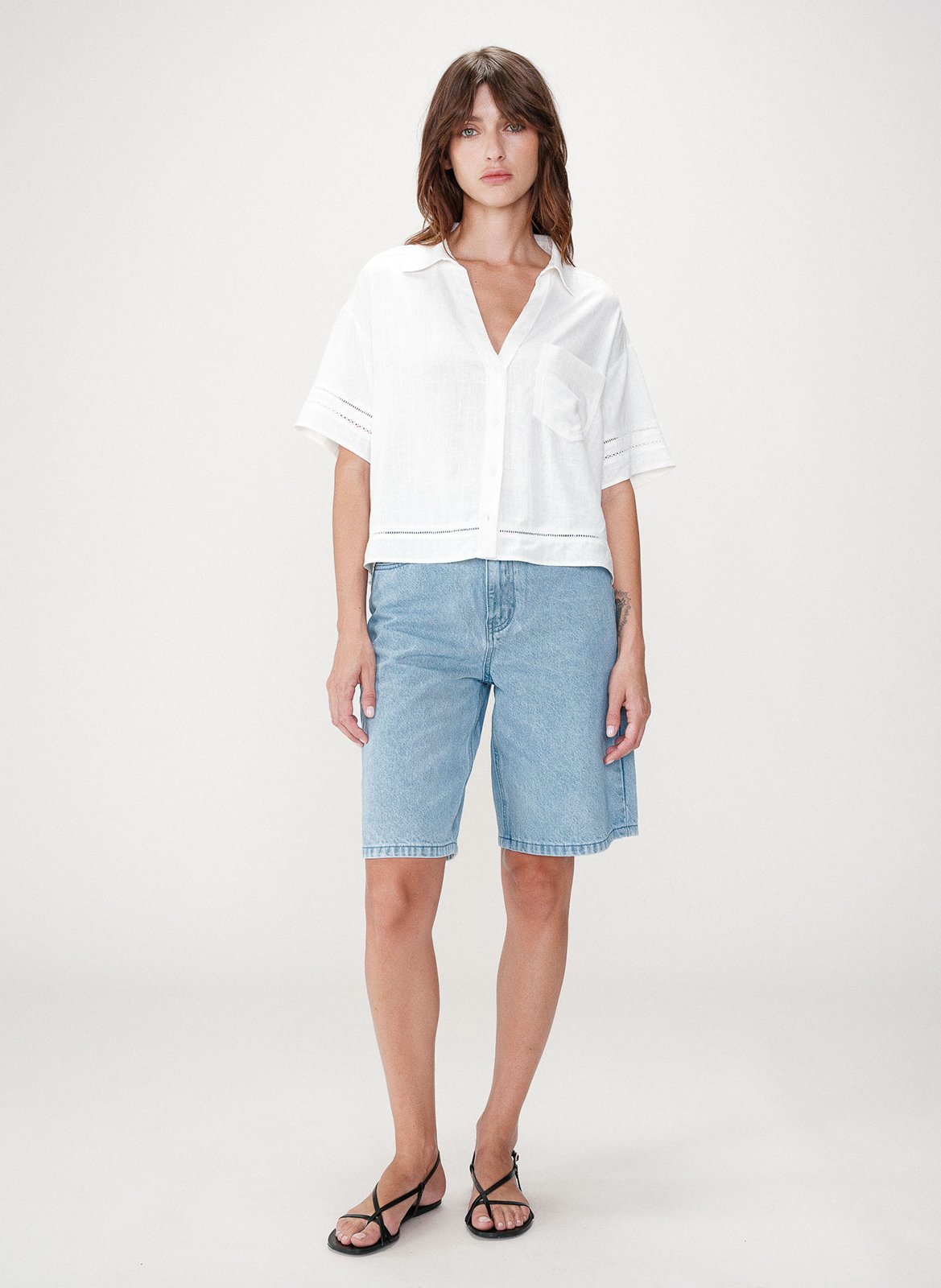 Bedrucktes Hemd mit klassischem Kragen GRACE ET MILA Weiss