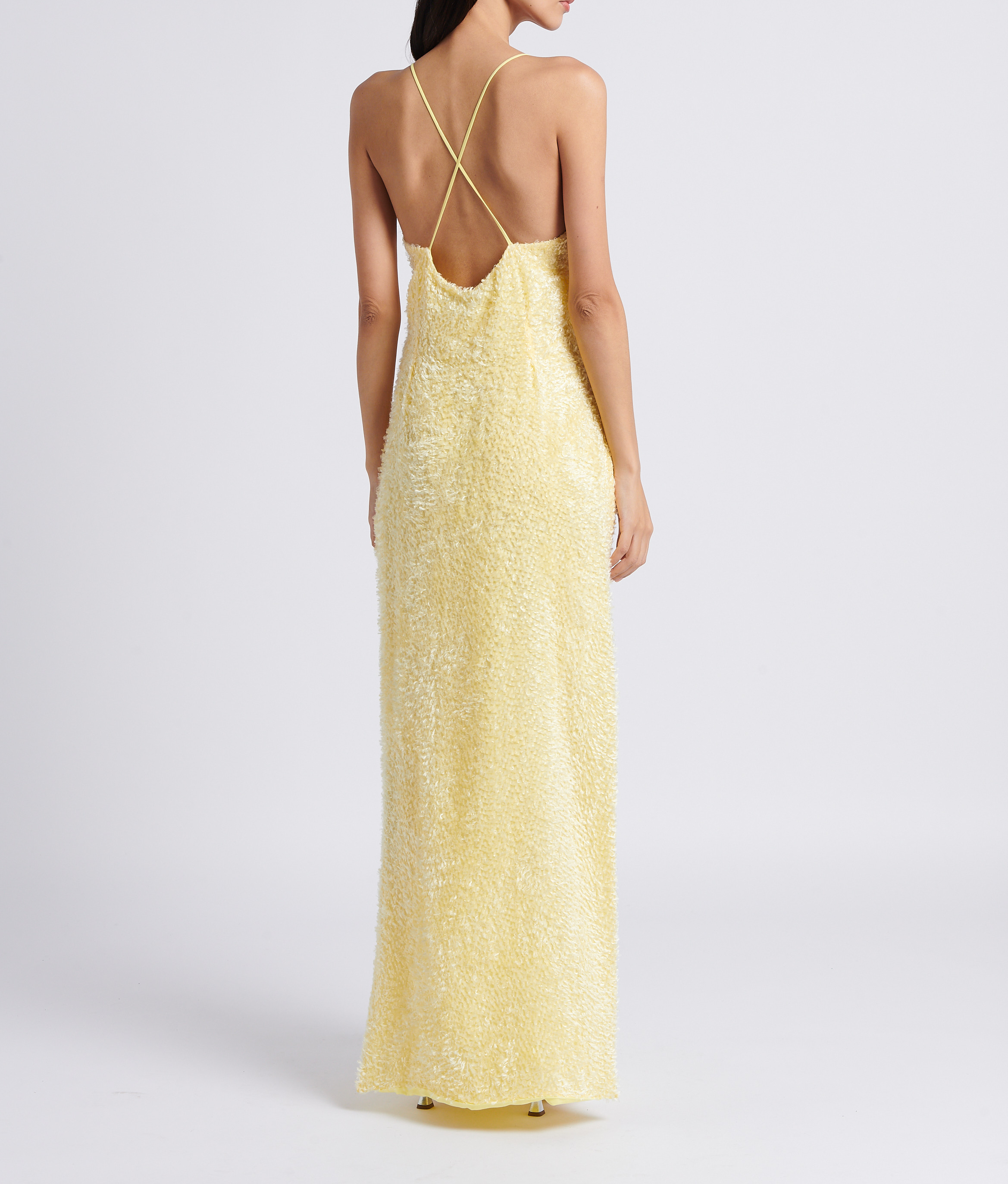 Long V-neck dress MARGAUX LONNBERG Yellow