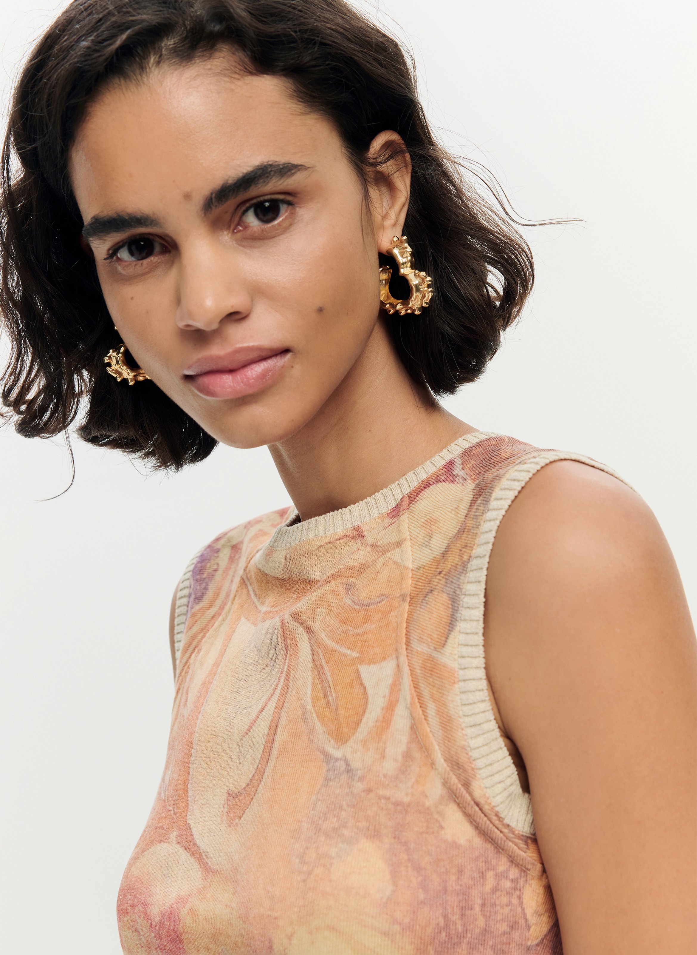 Top imprimé col rond  DESIGUAL Multicolore