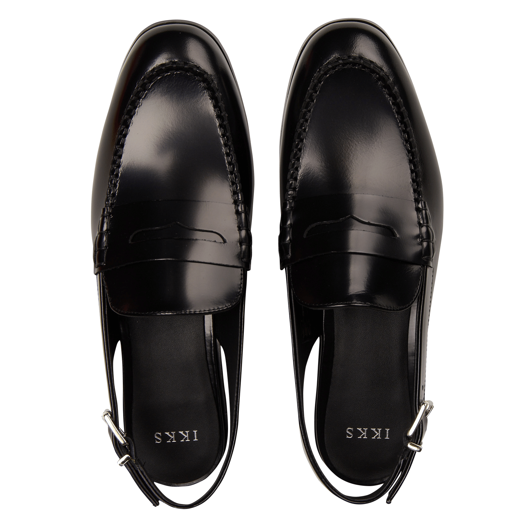 Slingback-Mokassins aus glattem Leder IKKS Schwarz