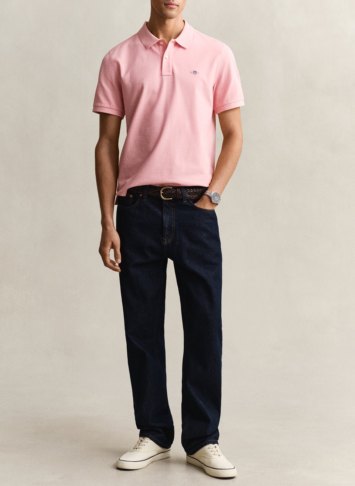 Tee-shirt en coton col rond GANT Rose